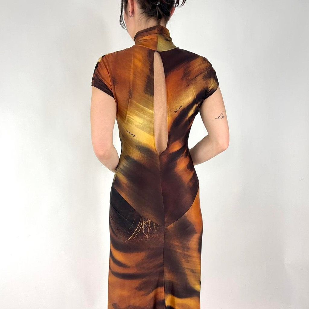 Roberto Cavalli Roberto Cavalli S/S 2000 turtleneck tiger print dress Size XS / US 0-2 / IT 36-38 - 2 Thumbnail