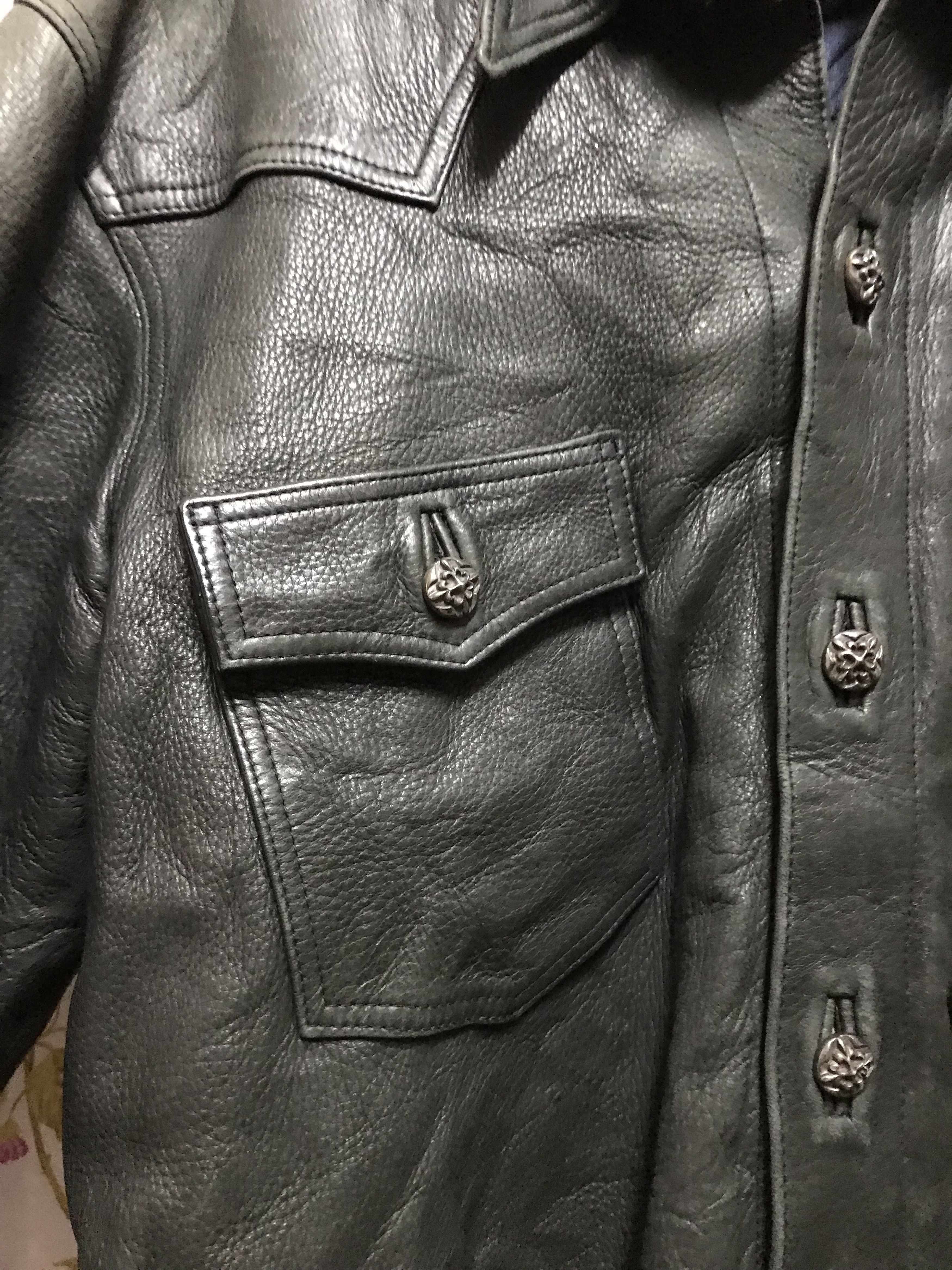 A&G Rock VINTAGE AMAL GUESSOUS TRUCKER LEATHER STERLING BLACK JACKET Size US S / EU 44-46 / 1 - 8 Thumbnail