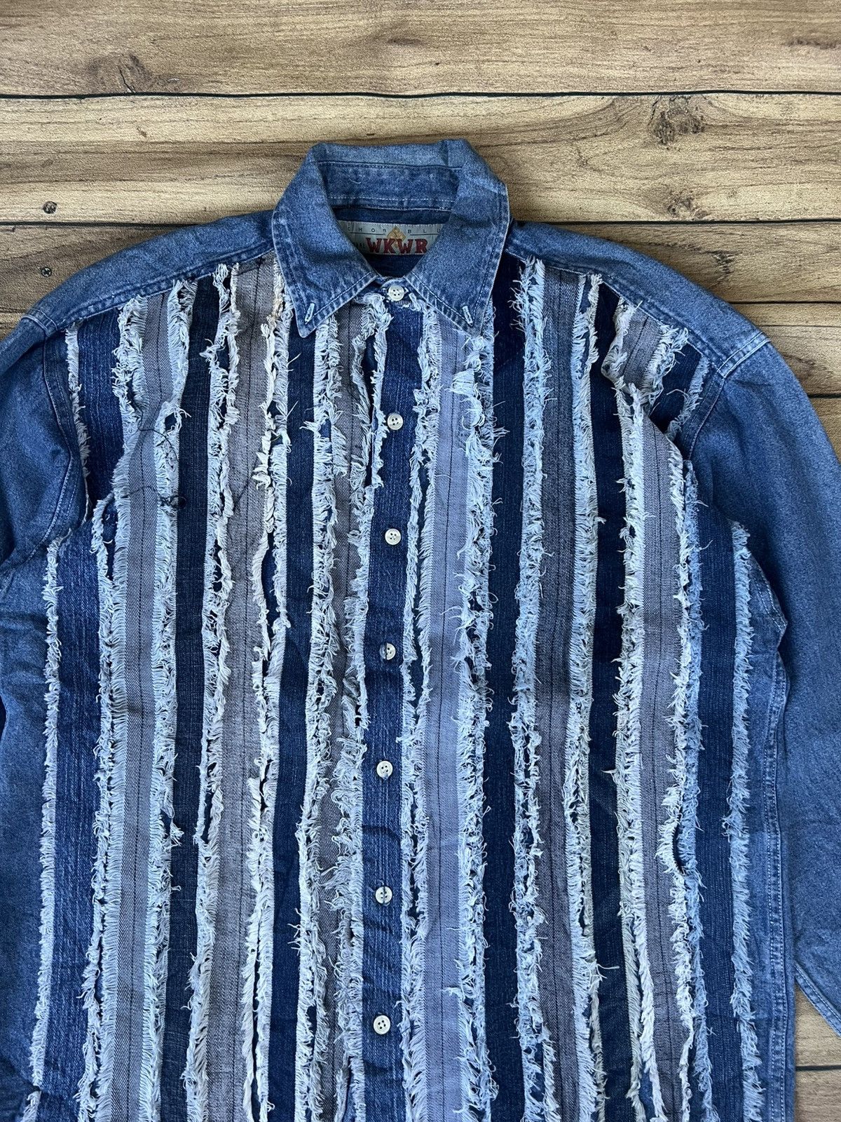 Anchor Blue Rare !!! Anchor blue patchwork denim buttons Size US S / EU 44-46 / 1 - 4 Thumbnail