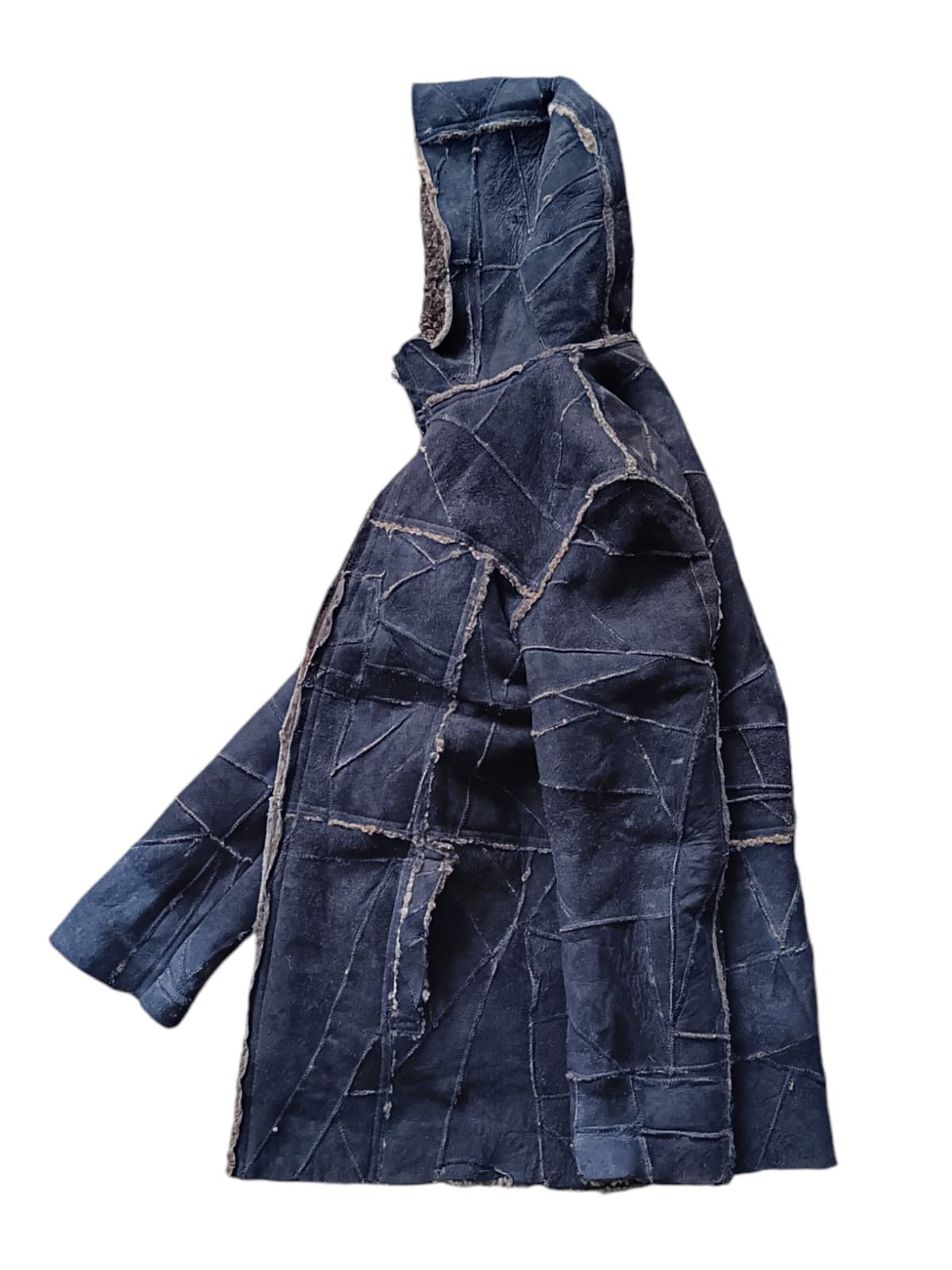 Tornado Mart patchwork sheep skin leather hooded jacket Size US M / EU 48-50 / 2 - 3 Thumbnail