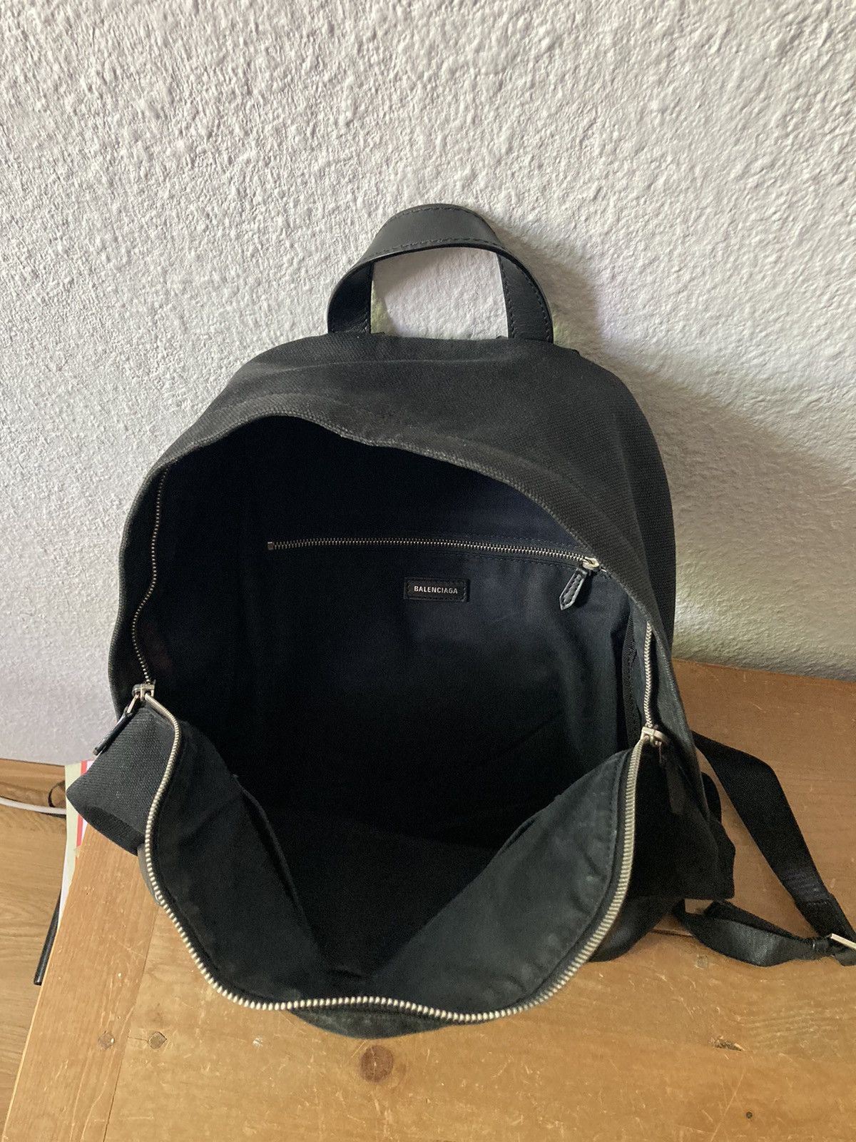 Balenciaga Balenciaga Leather Appliquéd Canvas Backpack Size ONE SIZE - 16 Thumbnail