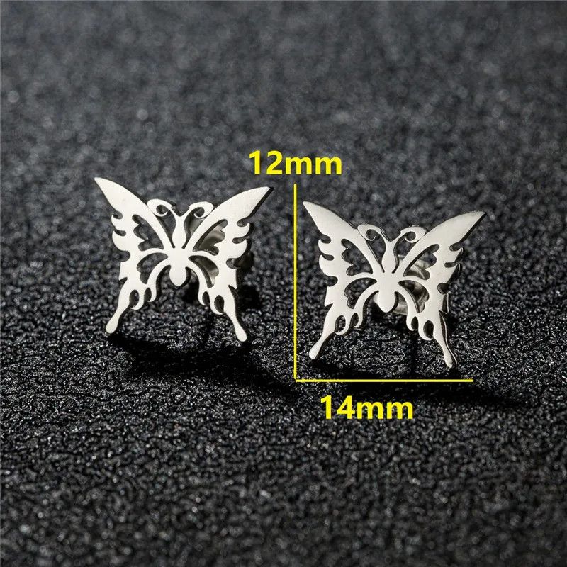 Jewelry Delicate Butterfly Mini Stud Earrings Charm Earring Gift Size ONE SIZE - 2 Thumbnail