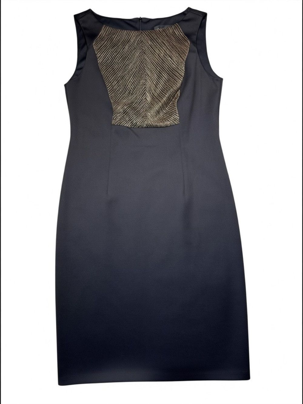 Other Connected Apparel Black Midi Dress With Metallic Front Pane Size XL / US 12-14 / IT 48-50 - 3 Thumbnail