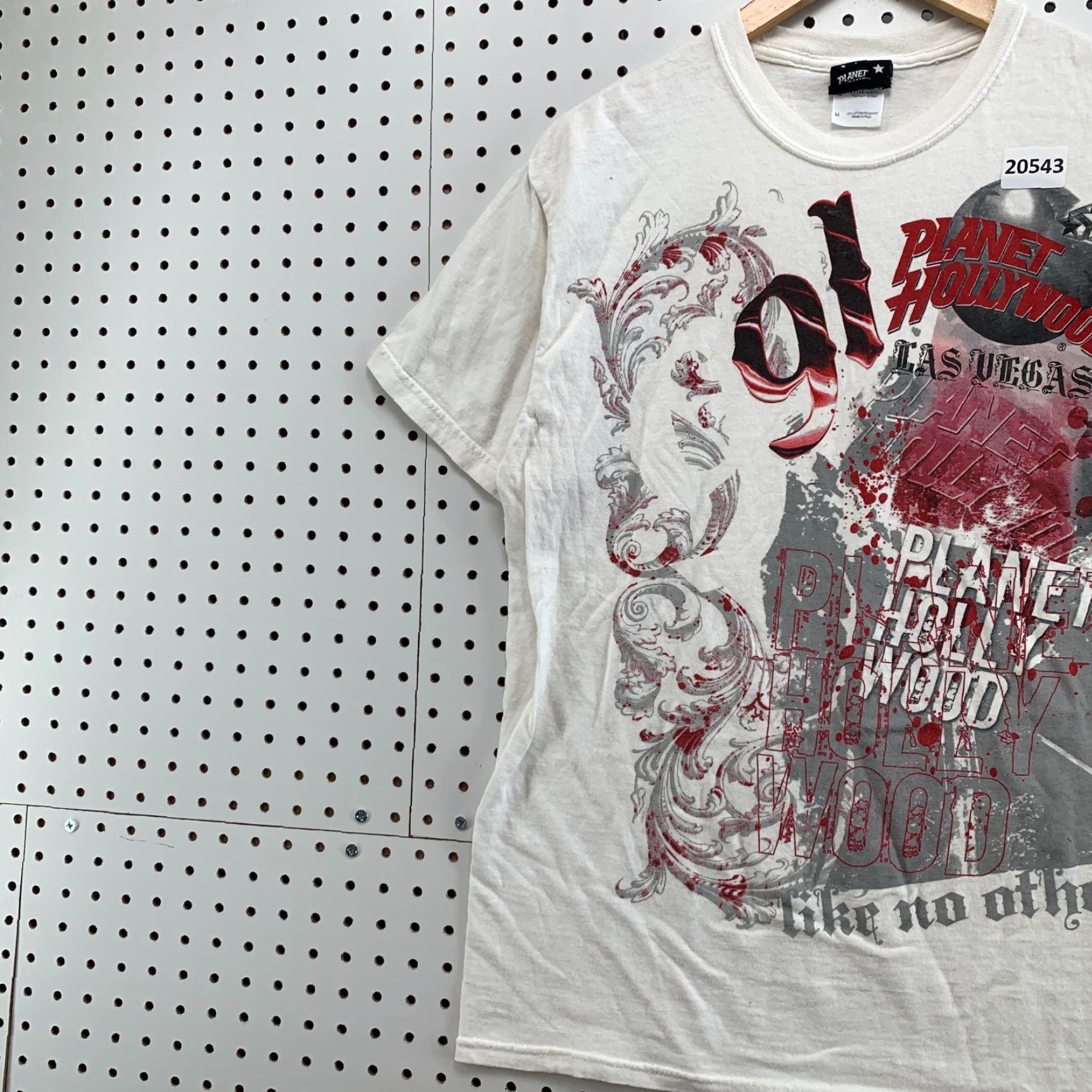 Planet Hollywood VINTAGE Planet Hollywood Graphic T-Shirt White Red Adult Medium Gothic Mens Size US M / EU 48-50 / 2 - 3 Thumbnail