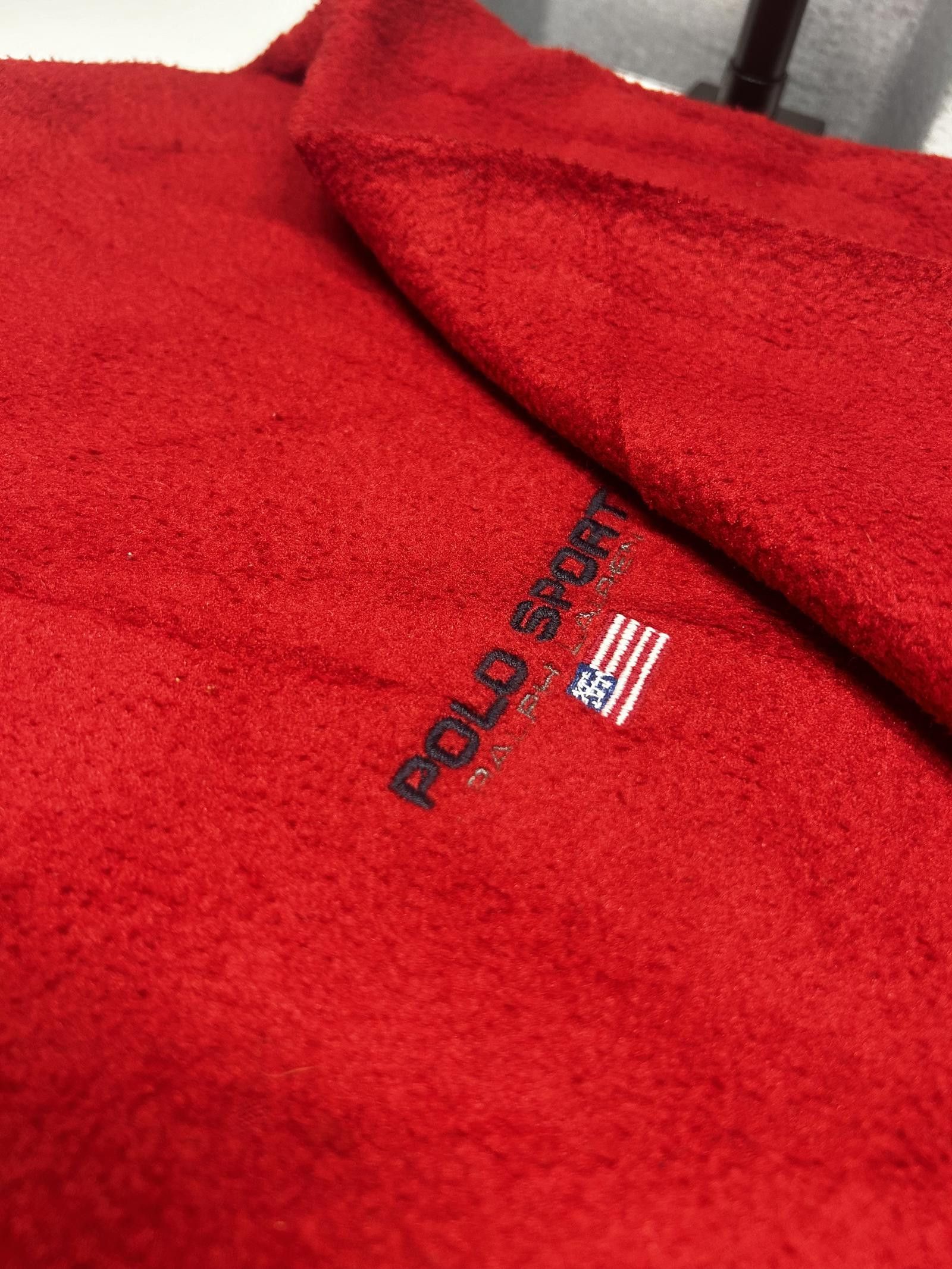 Designer Polo Sport Red Fleece Zip-Up - XXL Size US XXL / EU 58 / 5 - 4 Thumbnail
