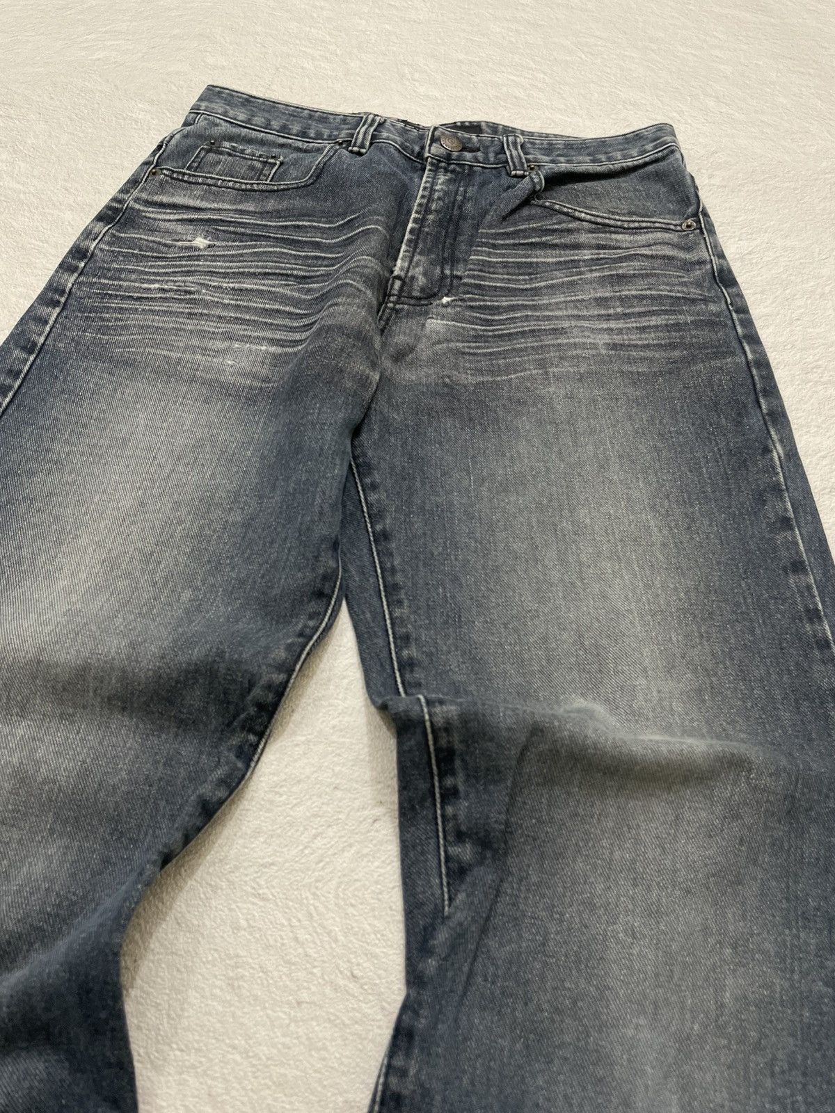If Six Was Nine 2000s Washed Jeans Fading Denim Distressed Y2k Size 34" / US 12 / IT 48 - 3 Thumbnail