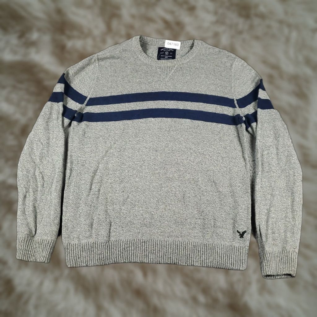 American Eagle Outfitters VINTAGE American Eagle Outfitters Sweater Mens Large Gray Pullover SweatshirtCrew Neck All Seasons Casual Warm Mens Size US L / EU 52-54 / 3 - 1 Thumbnail