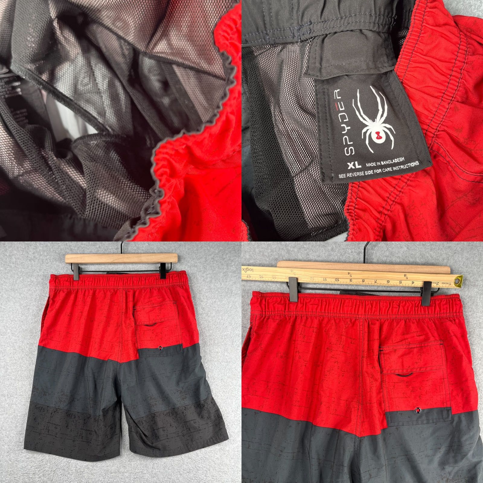 Spyder Spyder Men XL Swim Shorts Bottom Lined Pockets Elastic Waist Draw String Red Size ONE SIZE - 8 Thumbnail