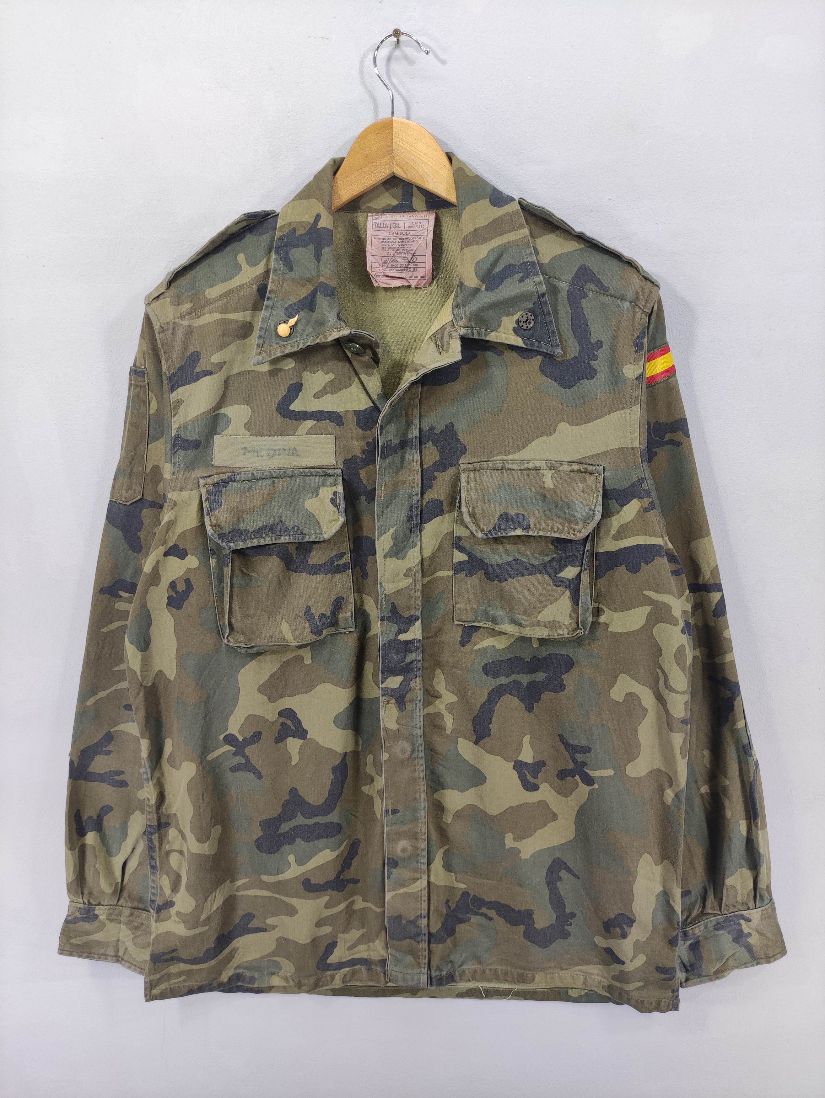 Vintage Vintage Spanish Army Camo Shirt Jacket Size US XL / EU 56 / 4 - 1 Thumbnail