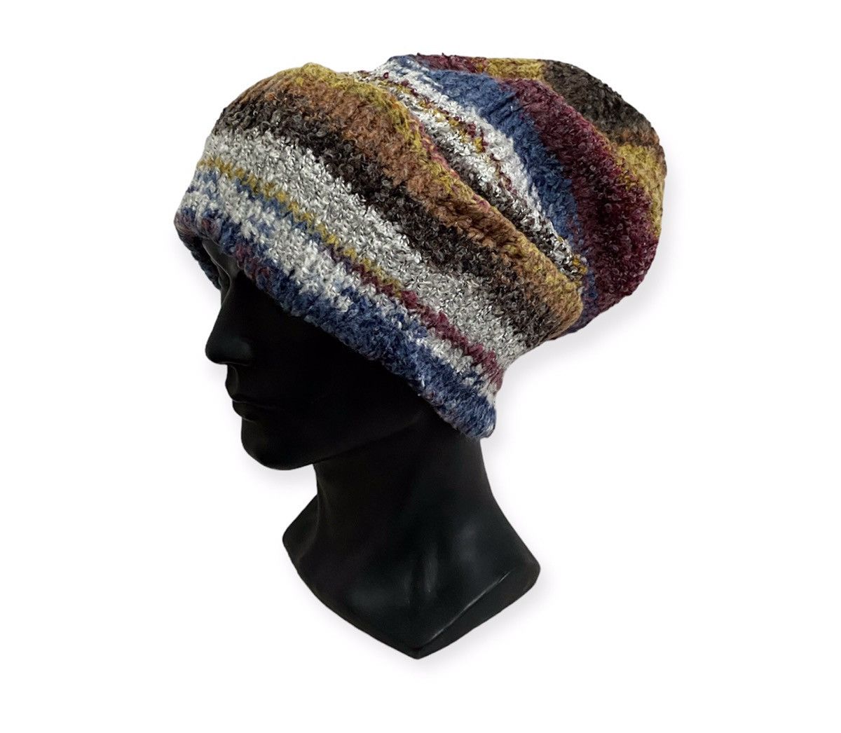 image of Knit Multicolour Beanie Hat in Rainbow, Men's