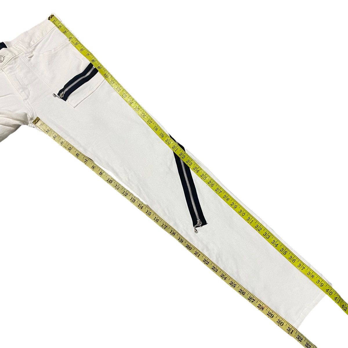 Mari's Rock Anarchy 666 White Denim Zipper Bondage Pants Undercover Size US 32 / EU 48 - 16 Thumbnail
