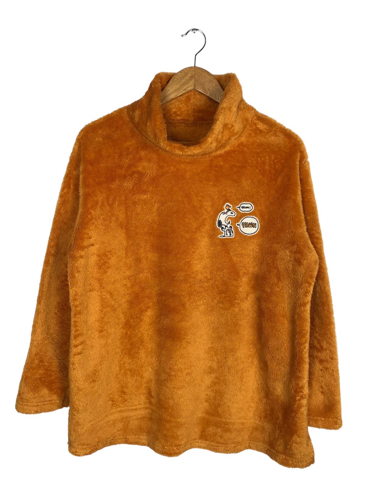 image of Peanuts Yawn Fur Fleece in Orange, Men's (Size Medium)