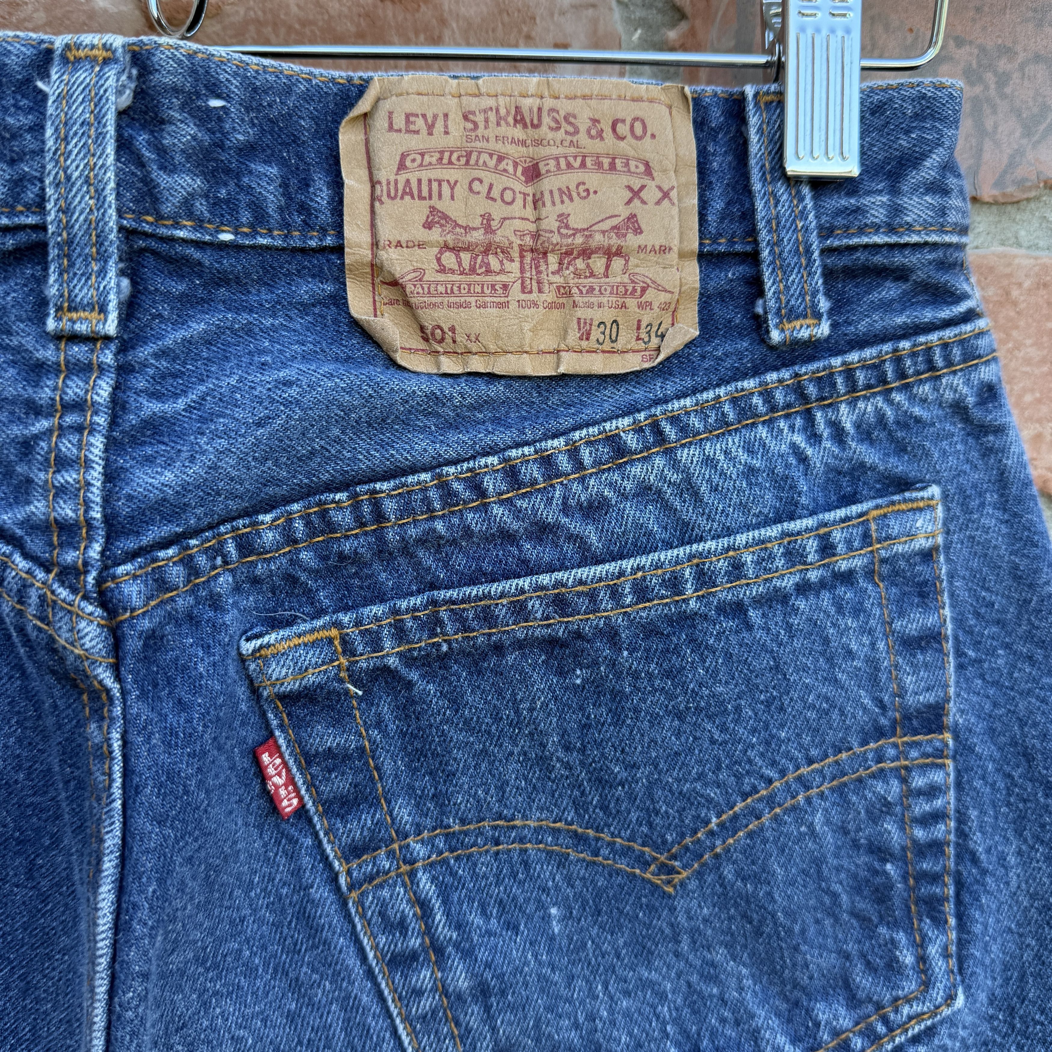 Levi's Vintage 80s Levis 501 Blue Button fly Denim Jeans Size US 28 / EU 44 - 3 Thumbnail