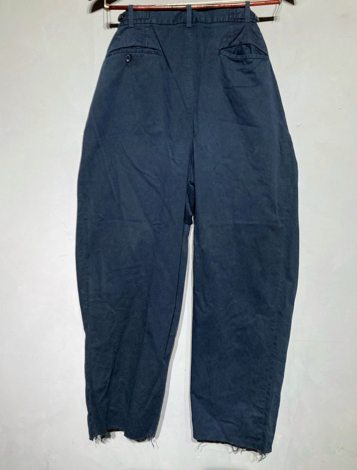 image of Yohji Yamamoto Y’S Men For Yohji Pants Blue Wide Leg Loose Slacks Chinos in Navy (Size 32)