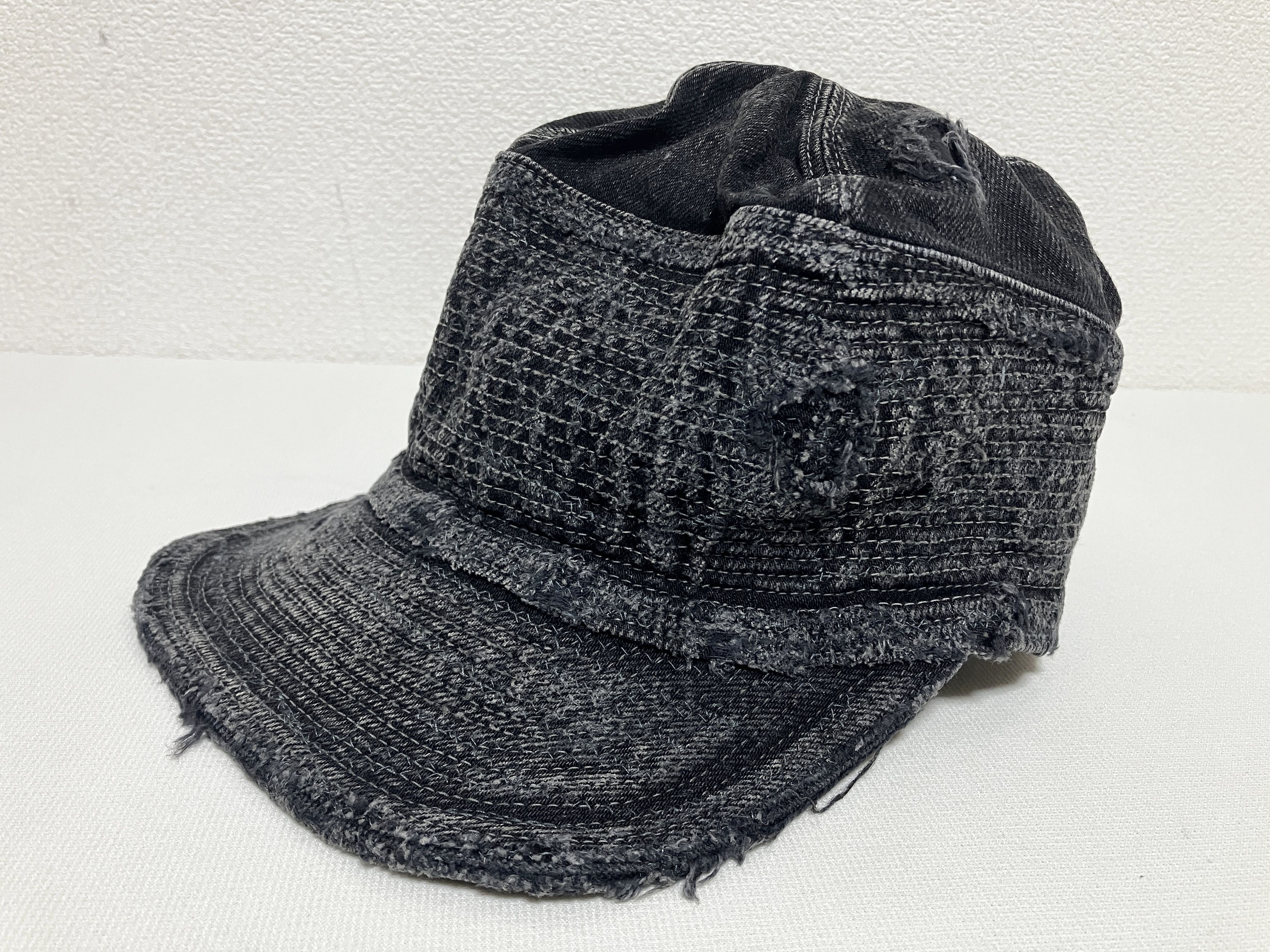 パッチワーク デニム バケットハット スタッズ装飾 KAPITAL カントリー Kapital × Kapital Kountry Kapital Distressed and Stitched Sashiko