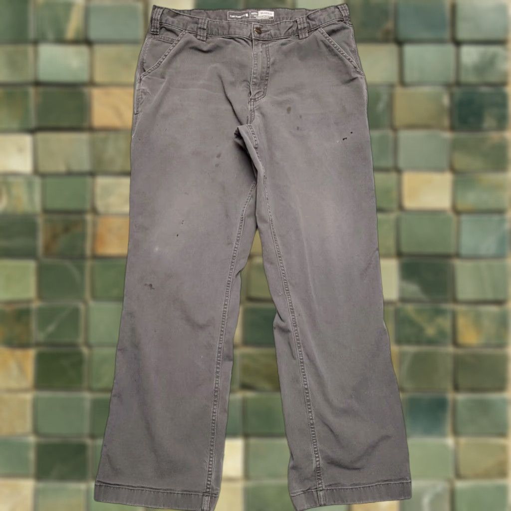 Carhartt VINTAGE Carhartt Pants Mens 36x32 Gray Canvas Relaxed Cargo Rugged Flex Workwear BN2291 Size US 36 / EU 52 - 1 Thumbnail