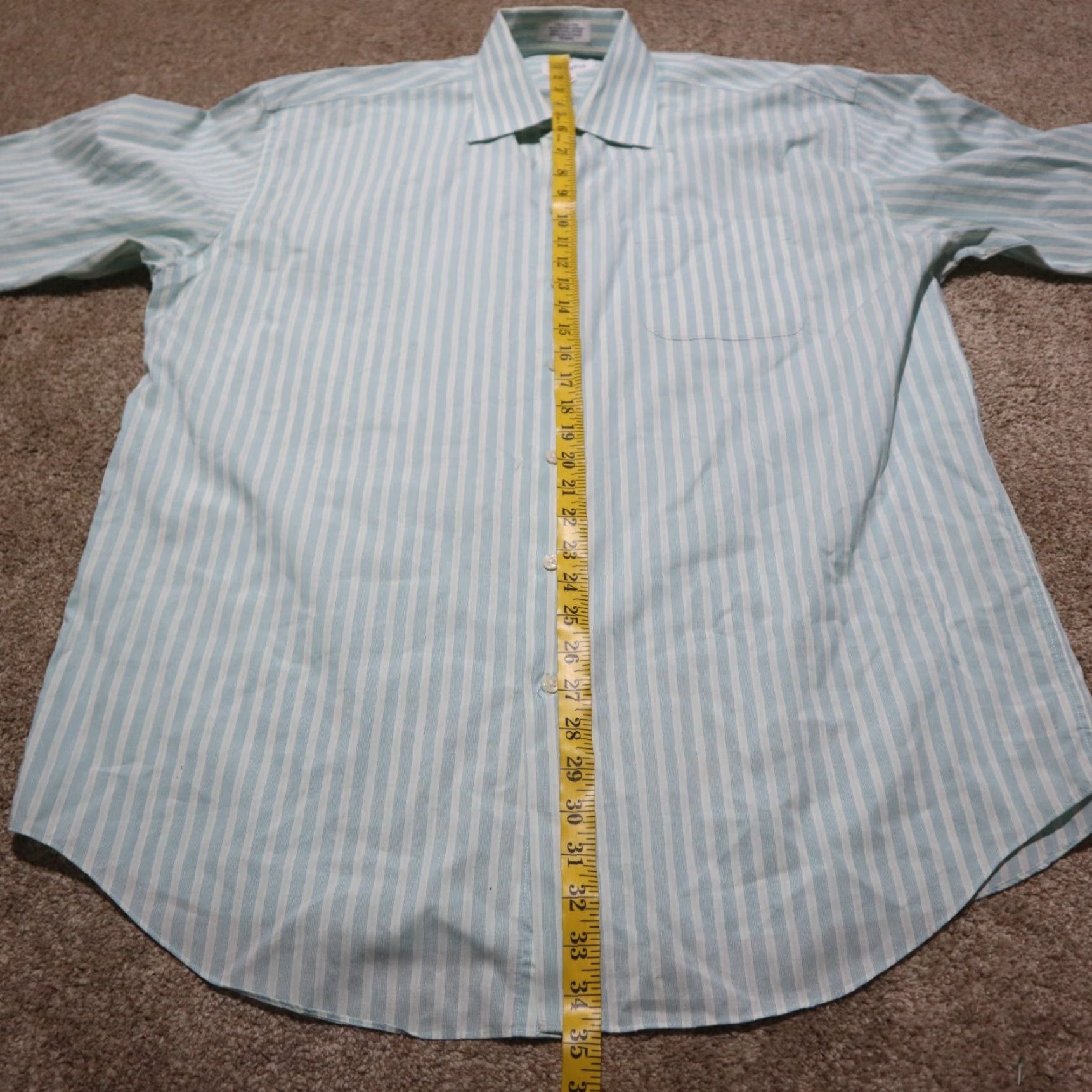 Vintage Concepts by Claiborne Shirt Mens 17 34-35 Blue Striped Button Up Long Sleeve Cotton Carded DNA Classic Button-Down Collar Vintage: No Size US XL / EU 56 / 4 - 7 Thumbnail
