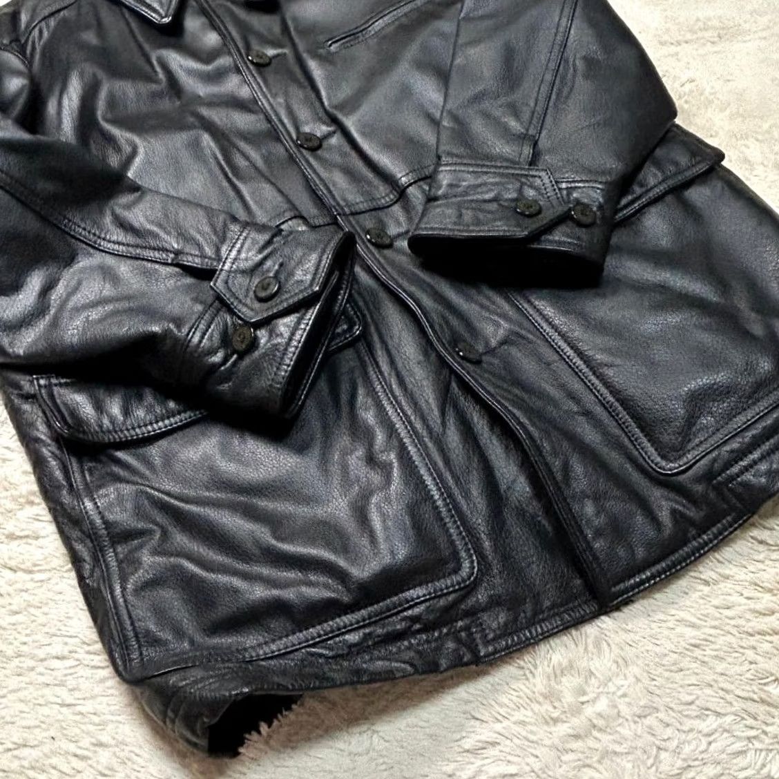 Vintage VINTAGE ixi:z Leather Jacket Ixi Z Sheepskin Men'S L Size Black Size US L / EU 52-54 / 3 - 6 Thumbnail