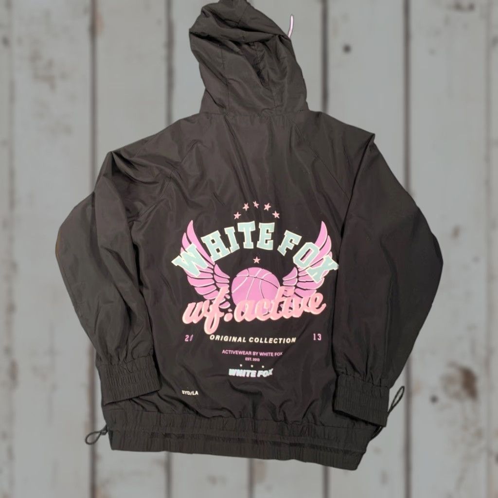Vintage White Fox Boutique Black Windbreaker Jacket Medium M Womens Nylon Active Basic Jacket 2020s? Size M / US 6-8 / IT 42-44 - 1 Thumbnail