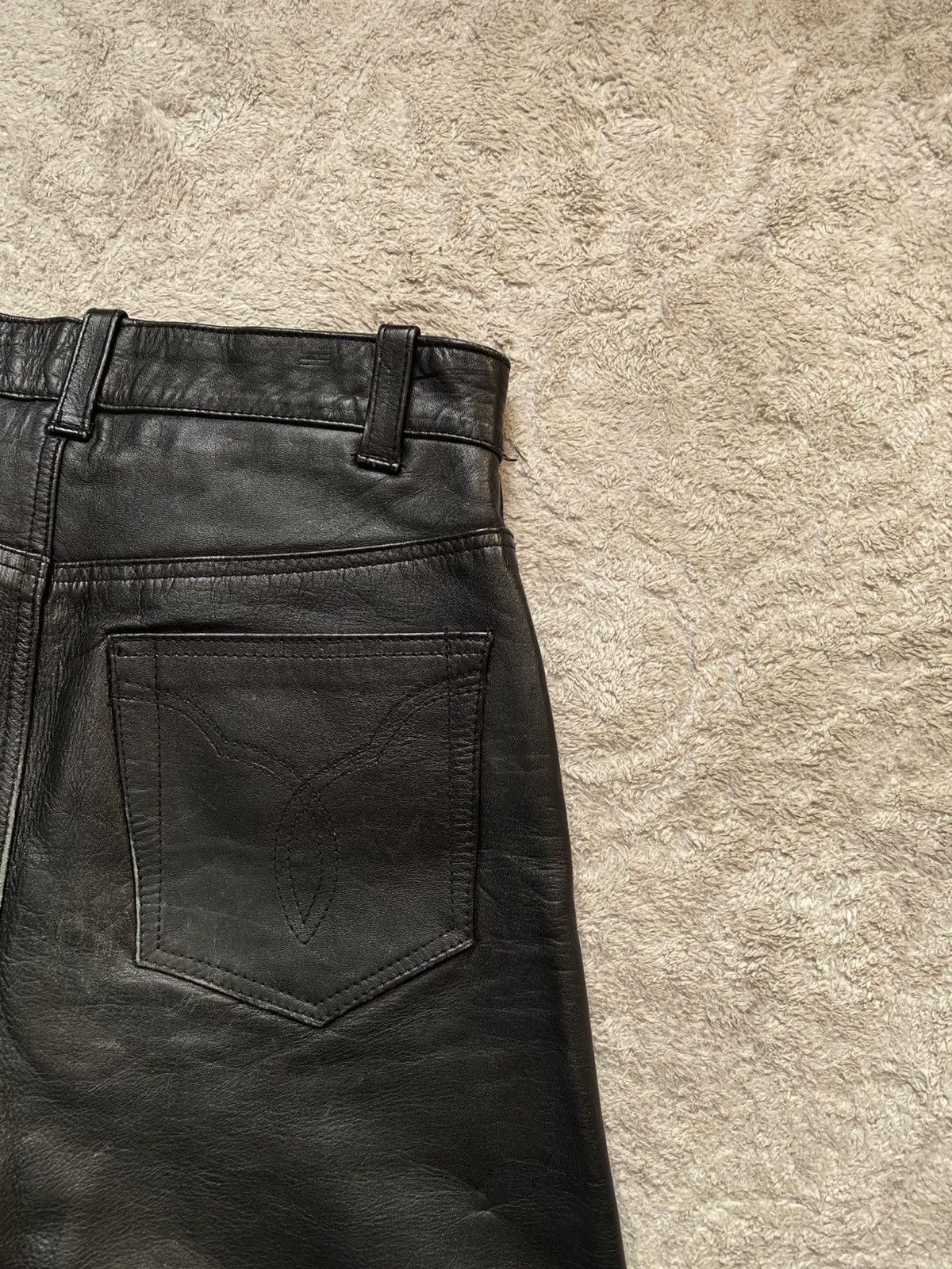 If Six Was Nine Real Leather Black Vintage Opium y2K pants Size US 29 - 8 Thumbnail
