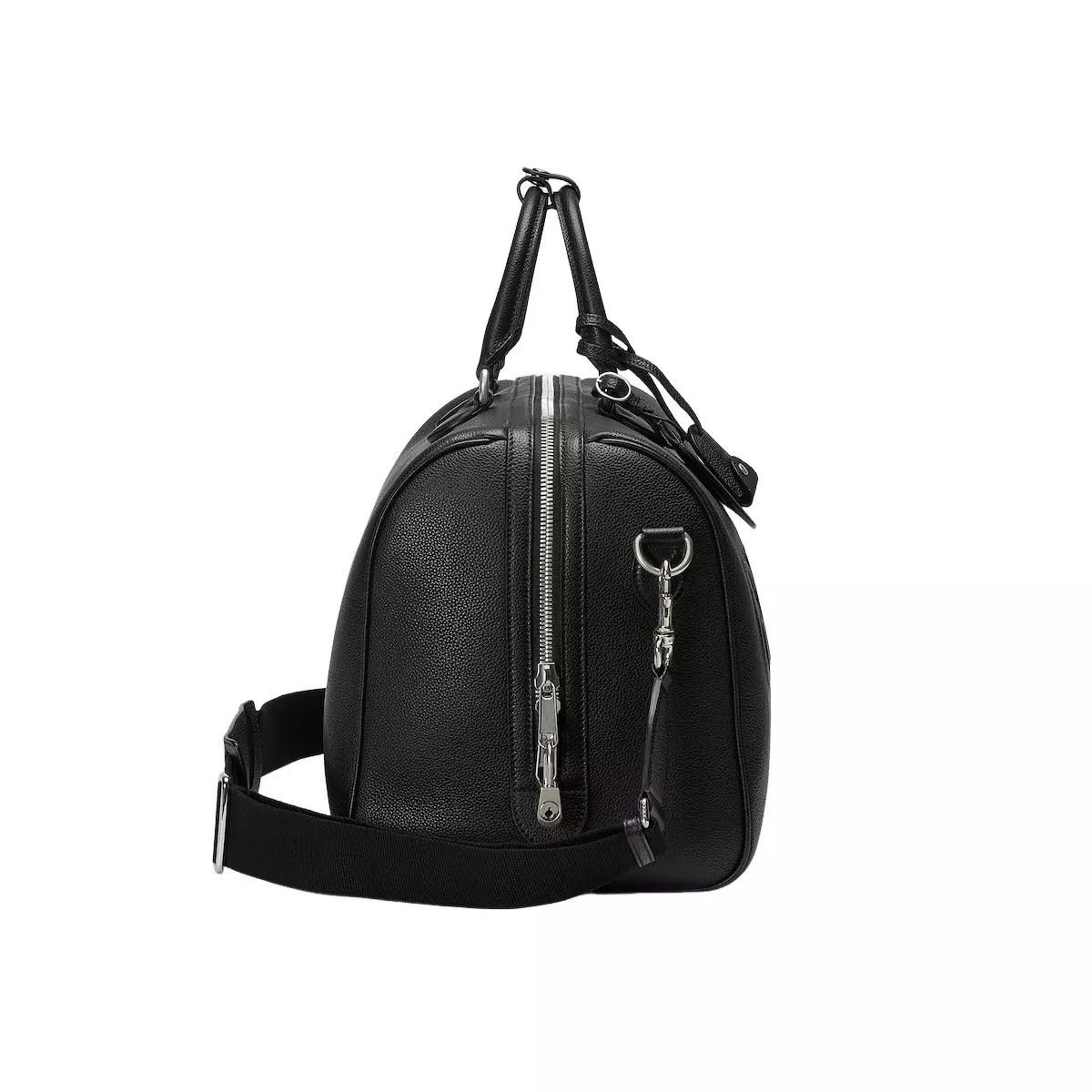 Gucci GUCCI Black Leather GG Trim Medium Duffle Bag Size ONE SIZE - 4 Thumbnail