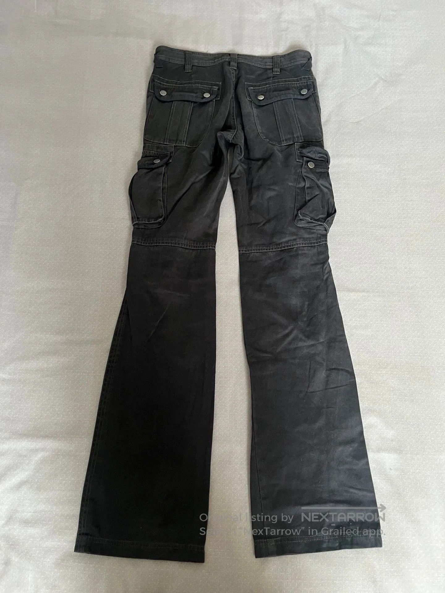 Tornado Mart Black Cargo Pants with Zip Pockets and Metal Rings. Size US 30 / EU 46 - 5 Thumbnail