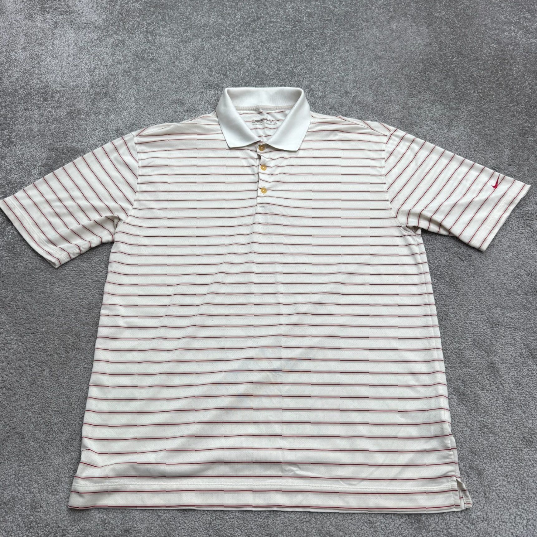 Nike Nike Golf Dri-Fit Performance Polo Shirt Men Large White Striped Polo Nike Golf Size US L / EU 52-54 / 3 - 2 Thumbnail