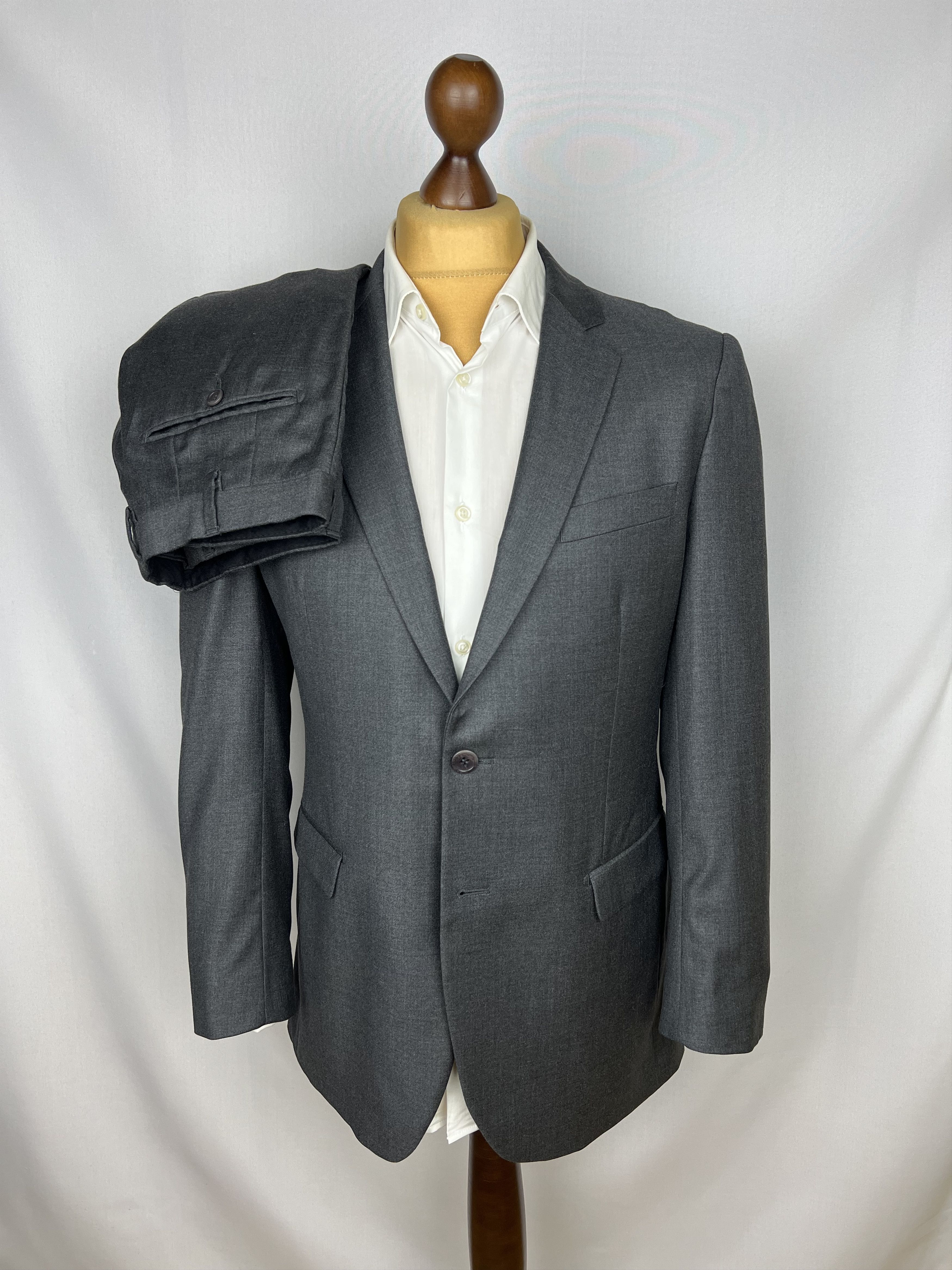 Vitale Barberis Canonico ALEXANDER SACHS 100% Wool Solid 2 Piece Suit Size 42R - 1 Thumbnail