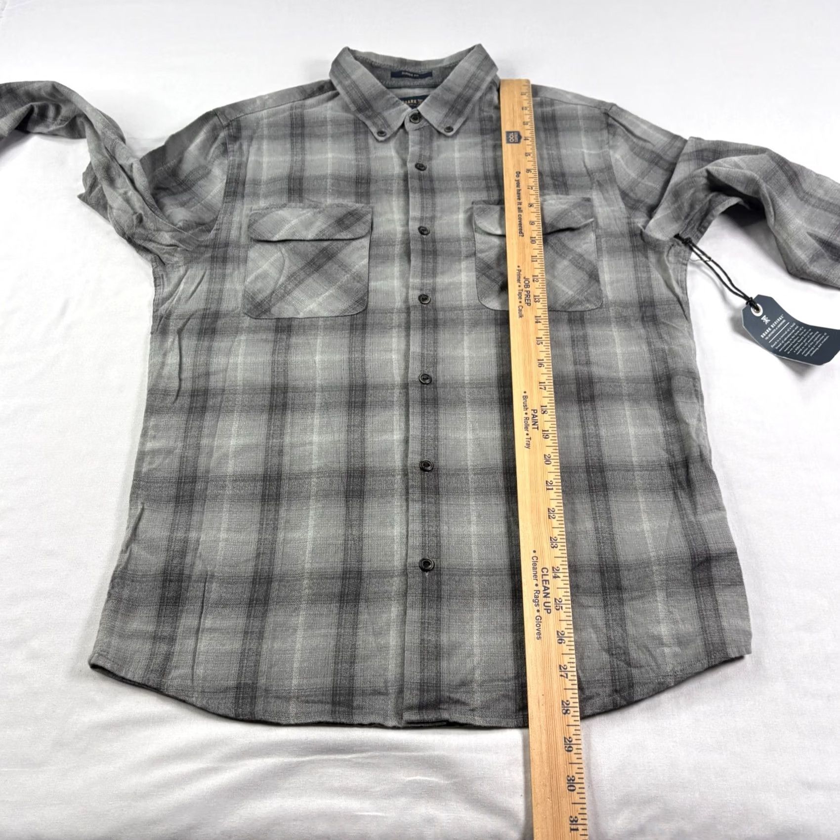 Roark Roark Cassidy Shirt Mens Medium Gray Plaid Button-Up Long Sleeve Casual Classic Fit Size US M / EU 48-50 / 2 - 6 Thumbnail