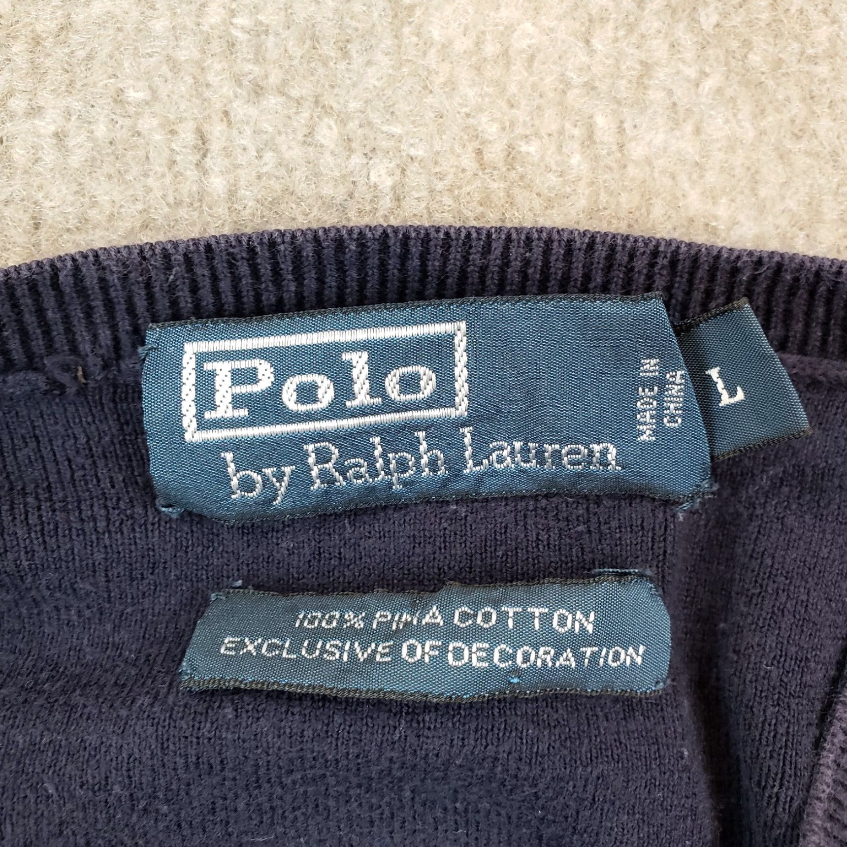 Polo Ralph Lauren Ralph Lauren Mens Large Blue V Neck Pullover Sweater Long Sleeve Casual Y2K Size US L / EU 52-54 / 3 - 5 Thumbnail