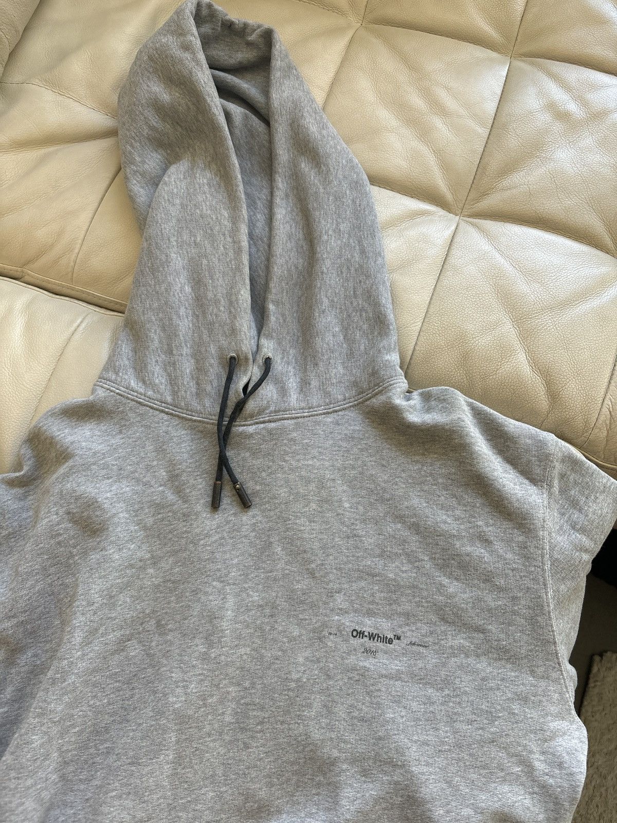 Off-White Off white grey and yellow rare hoodie Size US S / EU 44-46 / 1 - 1 Thumbnail