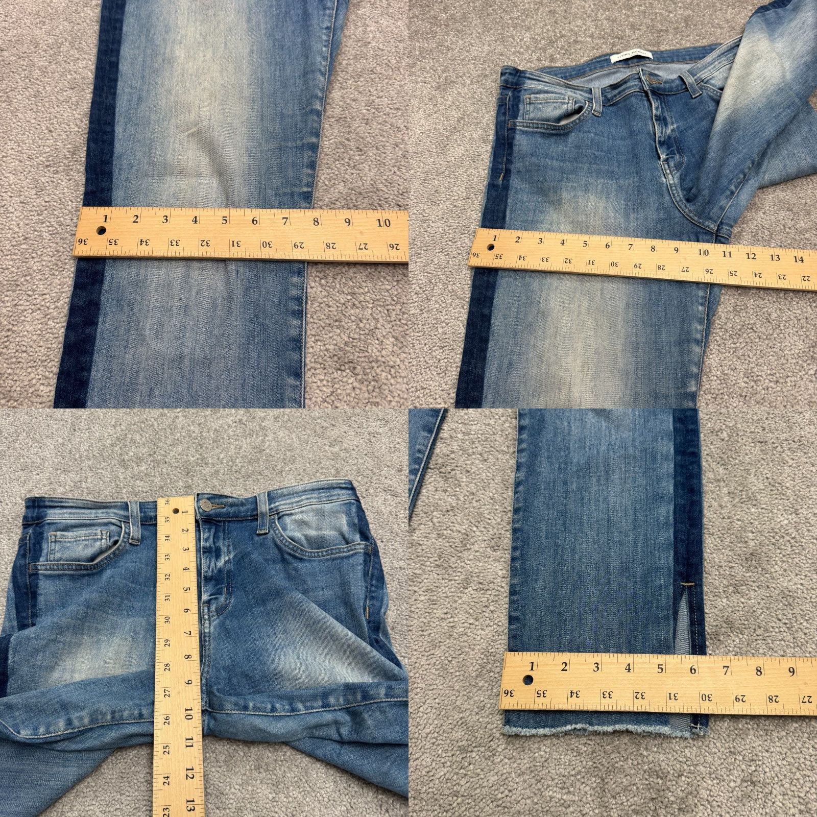 Vintage Flying Monkey Jeans Two Tone Denim Womens 30 Blue Mid Rise Ankle Slit 27in Inseam City Outdoor Size 30" / US 8 / IT 44 - 9 Thumbnail