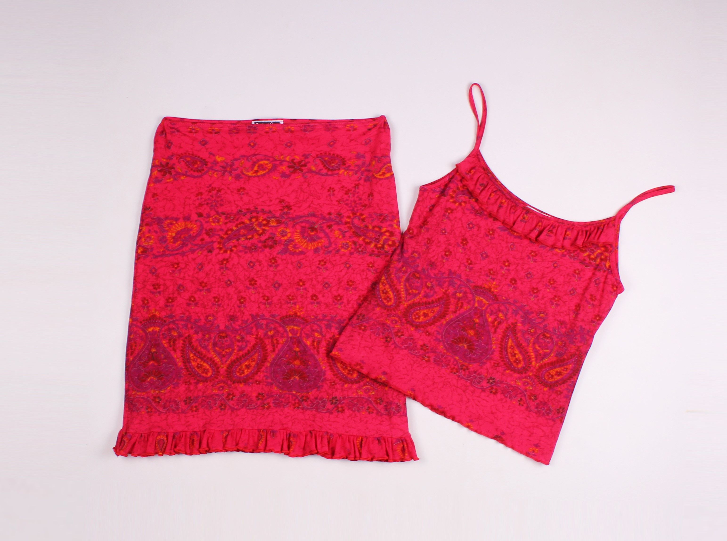 Vintage Vintage Splash Out Boho Y2K Paisley Mesh Matching Set Size S / US 4 / IT 40 - 1 Thumbnail