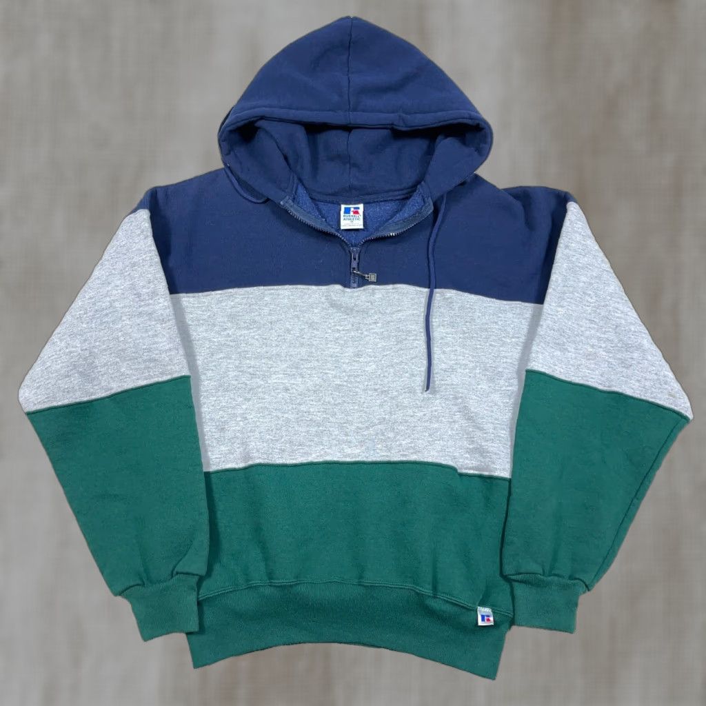 Russell Athletic VINTAGE Russell Sweatshirt Men XXL Green Crew Neck Sweater Blank Made USA 90s Hooded Embroidered Logo 1/4 Zip All Seasons Heavyweight Size US M / EU 48-50 / 2 - 1 Thumbnail