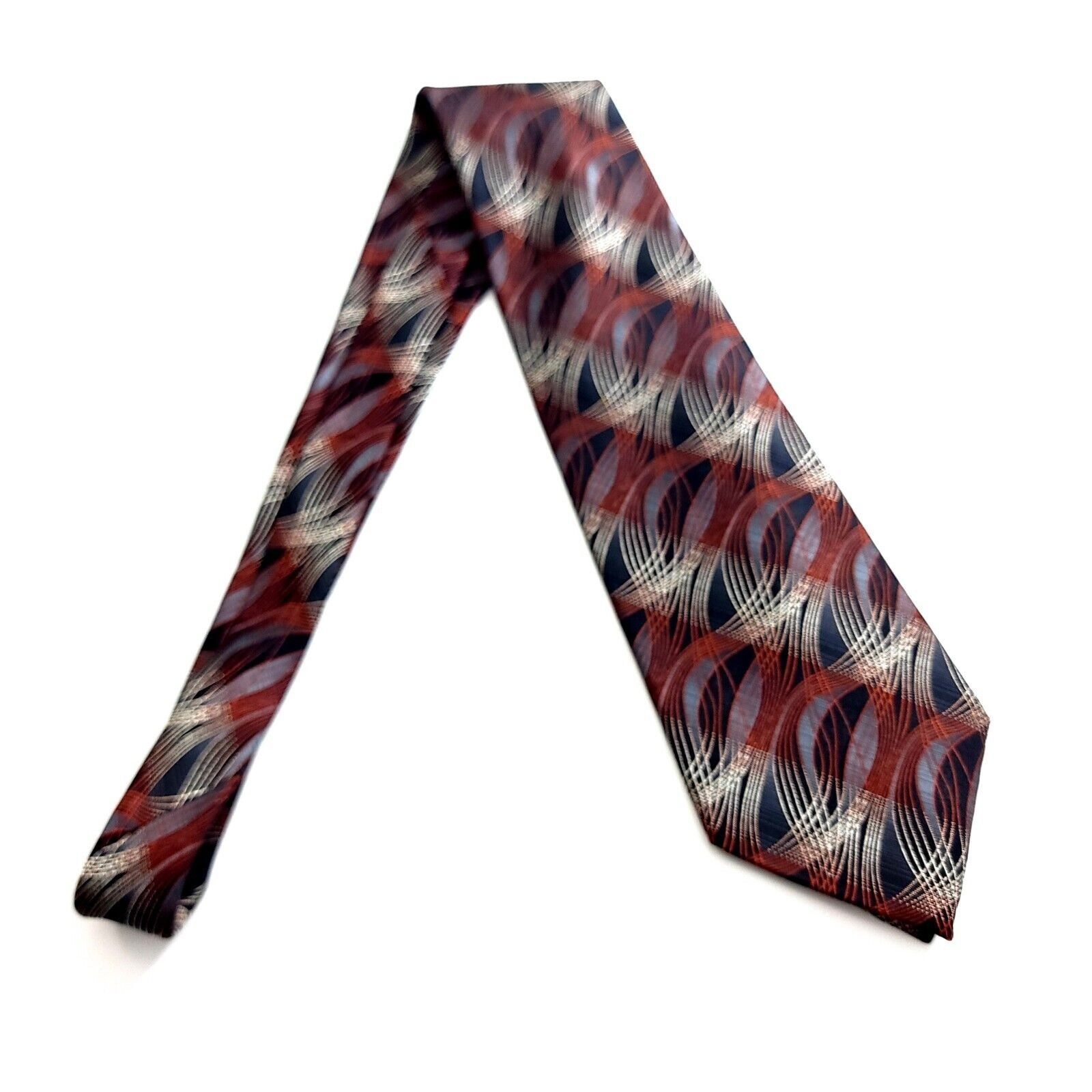 Pierre Cardin Pierre Cardin Abstract Brown Black Woven Wide Silk Tie Size ONE SIZE - 6 Thumbnail