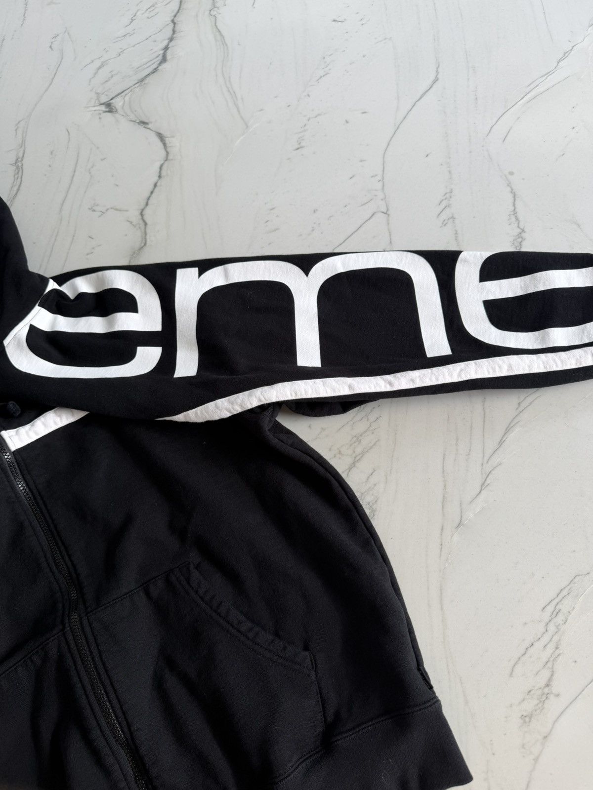 Supreme Supreme Big Logo Paneled Zip Up Hooded Sweatshirt Black Size US L / EU 52-54 / 3 - 4 Thumbnail