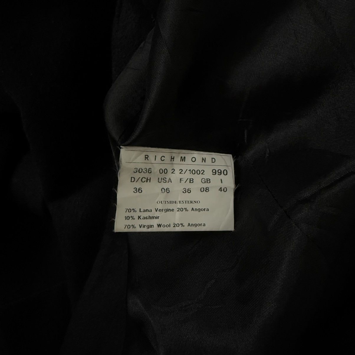 John Richmond John Richmond Black Long Coat Size S / US 4 / IT 40 - 10 Thumbnail