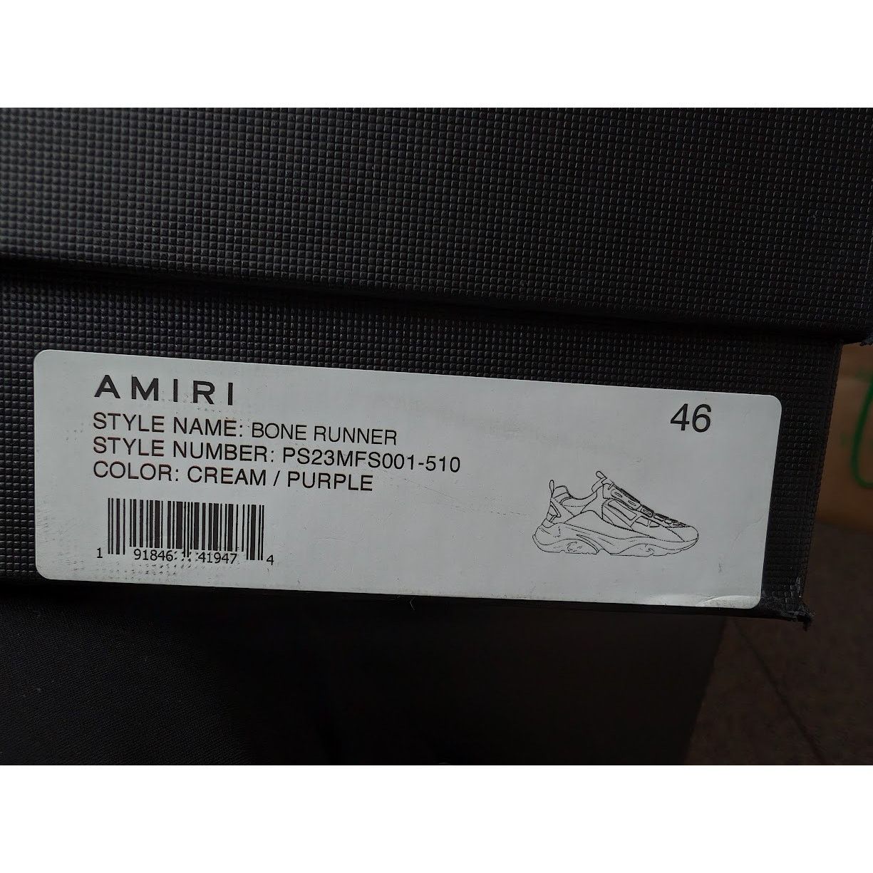 Amiri o1rshd1 Bone Runners in Cream/Purple Size US 13 / EU 46 - 23 Thumbnail