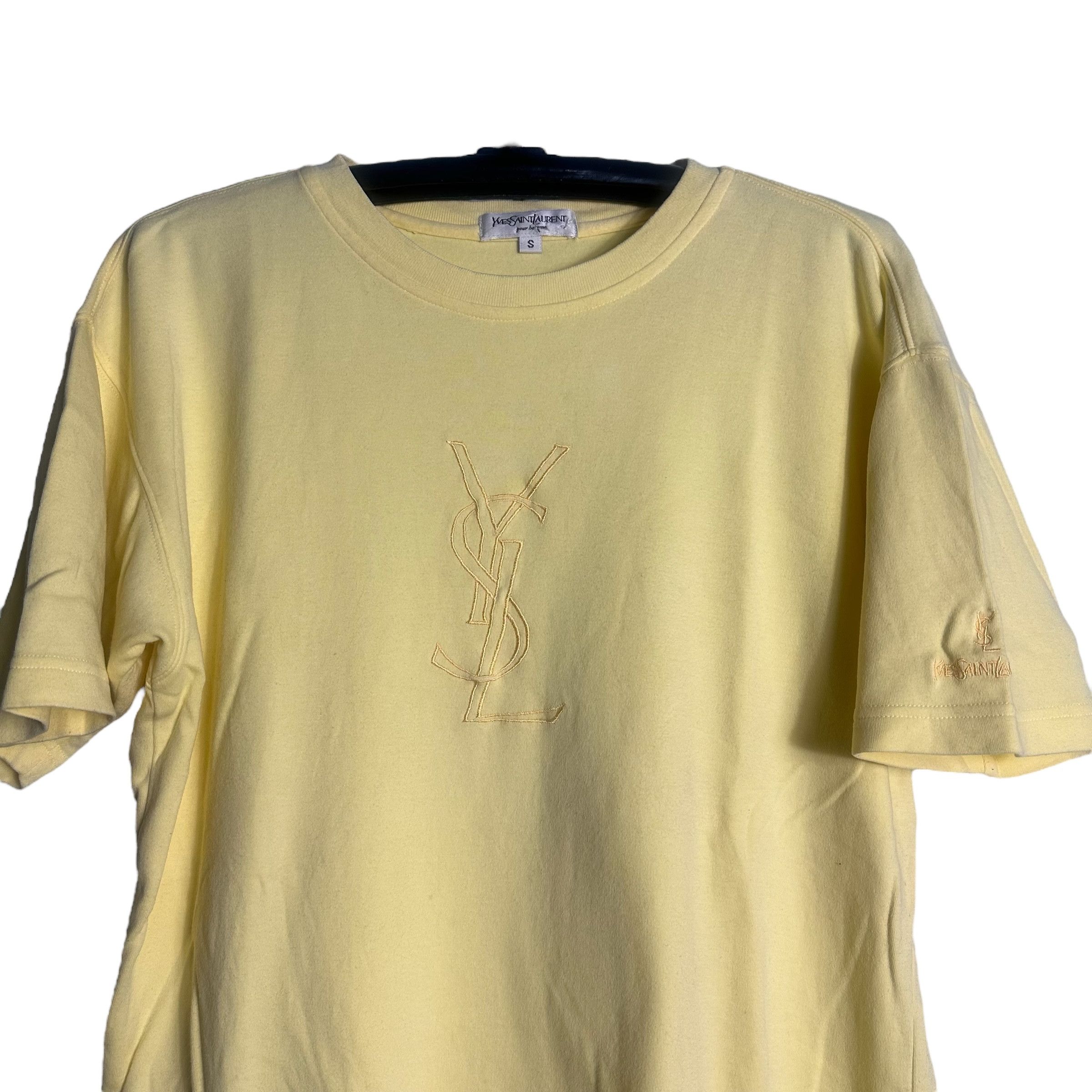 Yves Saint Laurent 🔥RARE🔥Vintage YvesSaintLaurent YSL Embroidery Logo T-shirt Size US S / EU 44-46 / 1 - 2 Thumbnail
