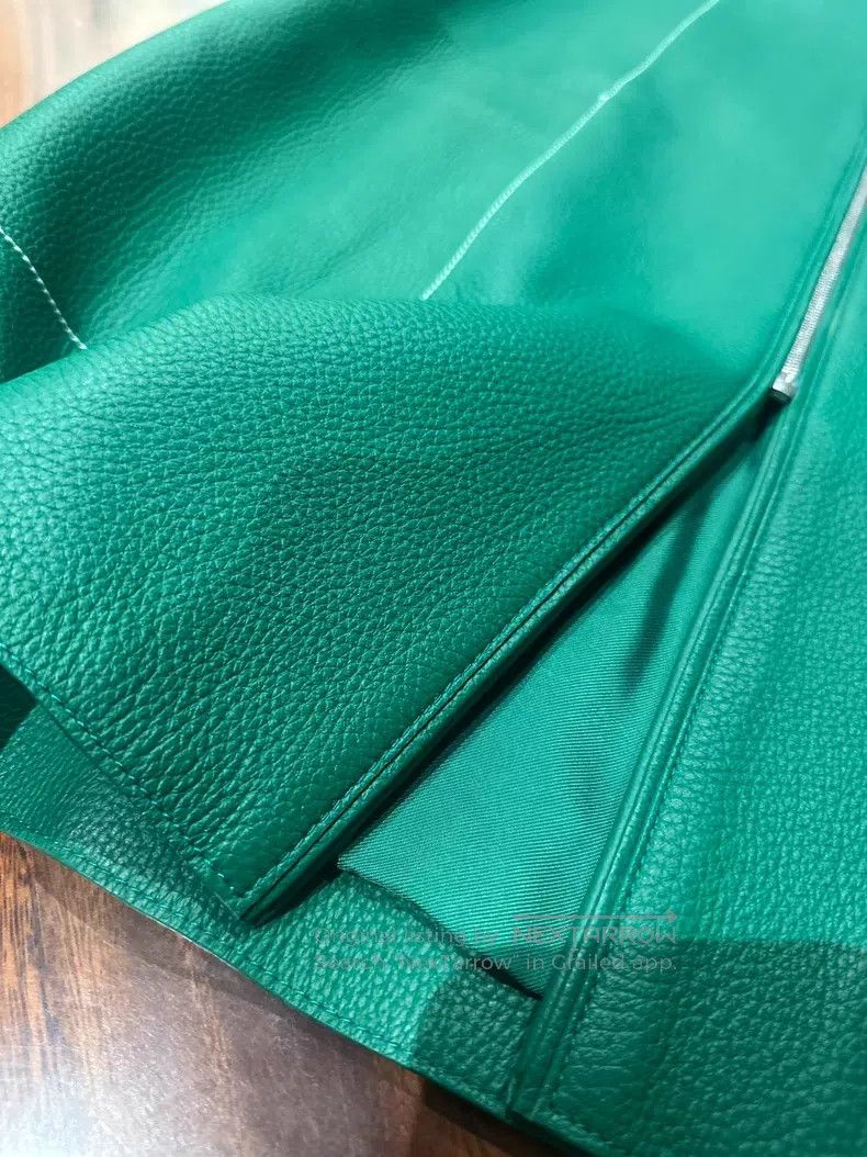 Hermes Hermes Deer Leather Dress Vest Jacket, Green Size S / US 4 / IT 40 - 4 Thumbnail