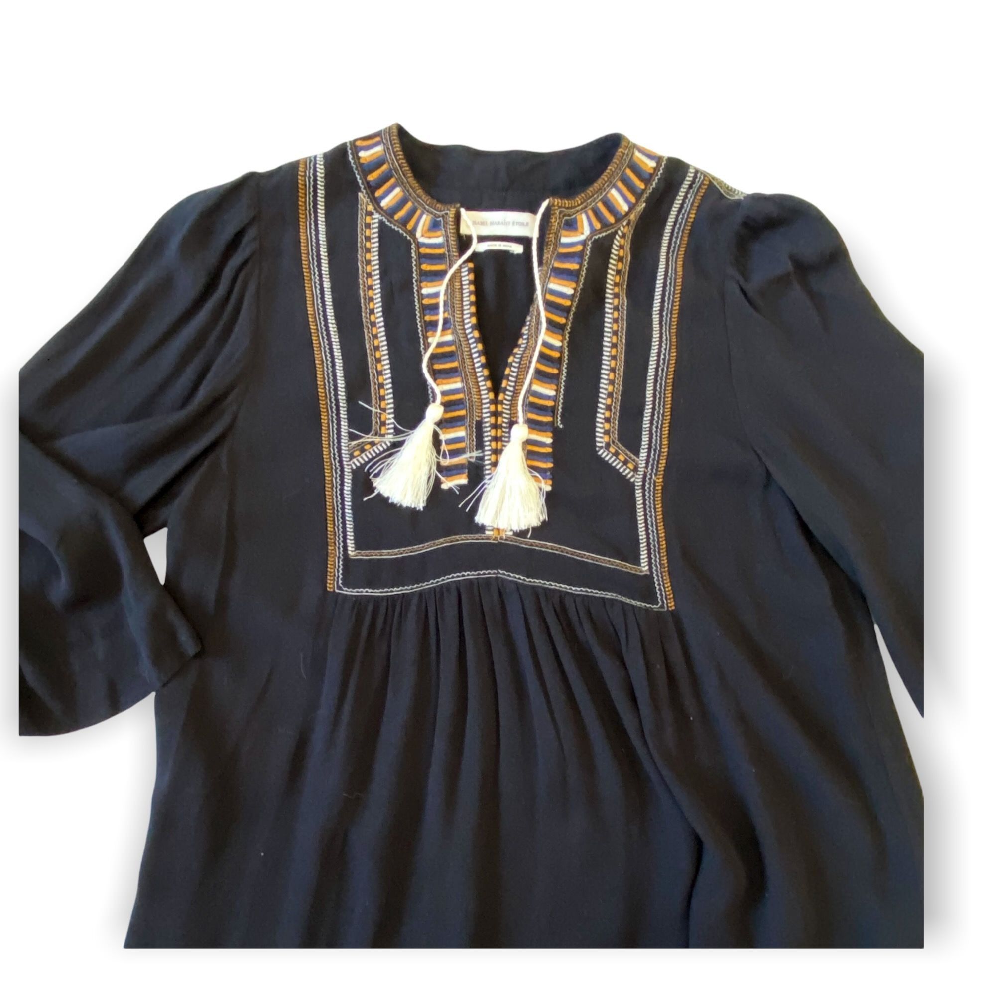 Isabel Marant Etoile ISABEL MARANT ETOILE Black Clara Dress with Embroideries and Size XS / US 0-2 / IT 36-38 - 6 Thumbnail