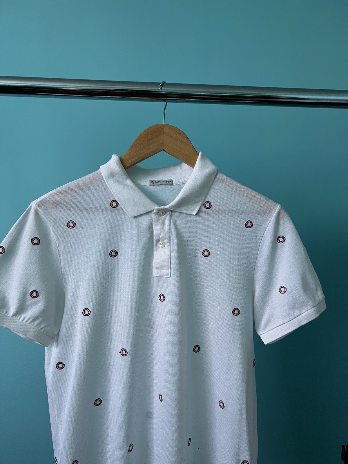 Moncler Moncler Monogram Polo Corta T Shirt Multilogo Size US M / EU 48-50 / 2 - 3 Thumbnail