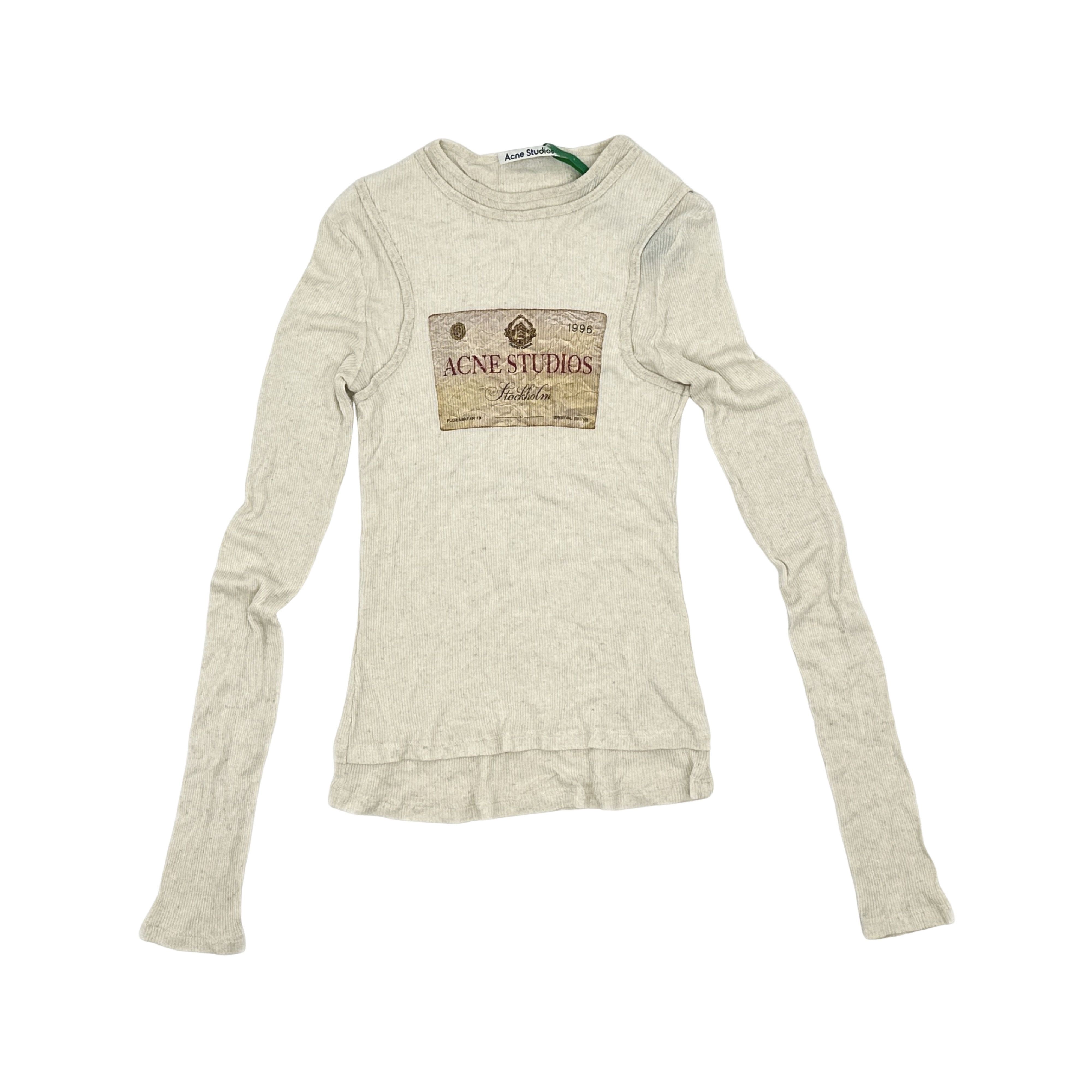 Acne Studios Acne Studios Double-Layered Logo Long Sleeve XS Size XS / US 0-2 / IT 36-38 - 1 Thumbnail