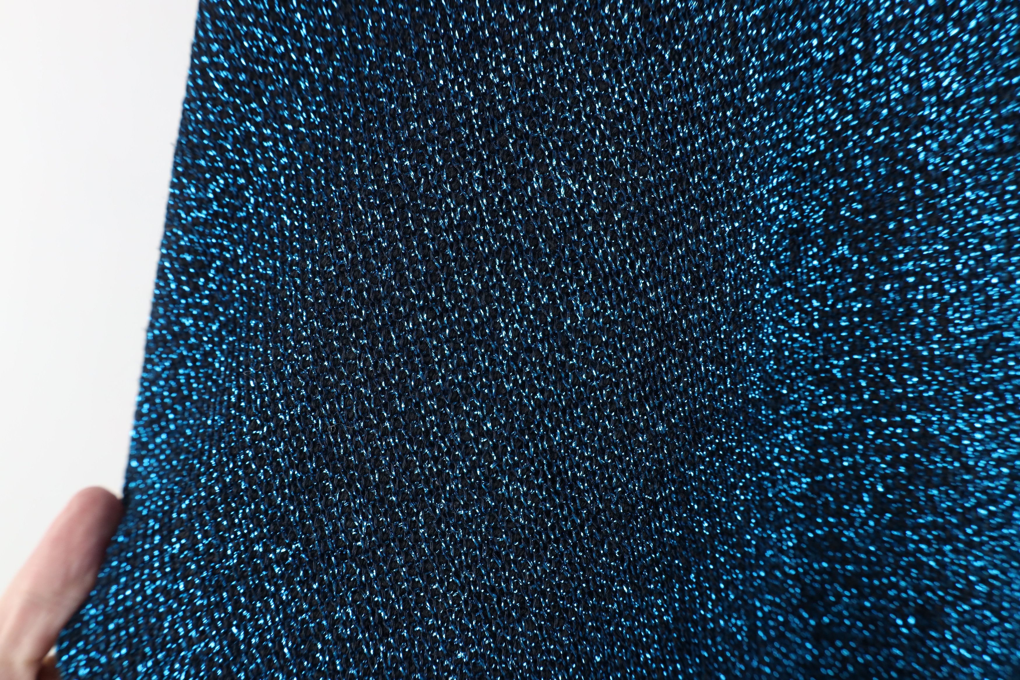 Pierre Cardin Vintage 80s 90s Pierre Cardin Metallic Knit Sweater Blue USA Size S / US 4 / IT 40 - 10 Thumbnail