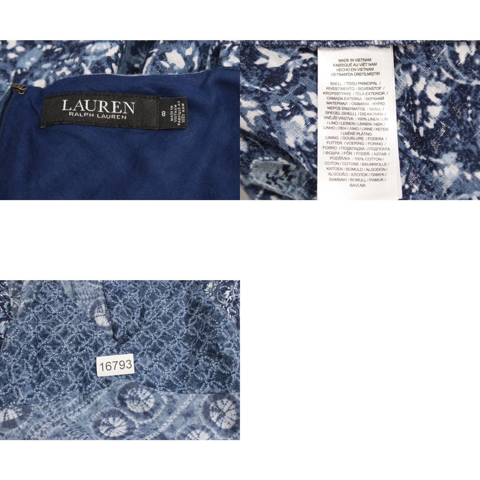 Ralph Lauren VINTAGE Lauren Ralph Lauren Patchwork Tank Dress Blue Linen Patchwork Tank Dress 8 Womens Boho Vacation Casual Women Size M / US 6-8 / IT 42-44 - 8 Thumbnail
