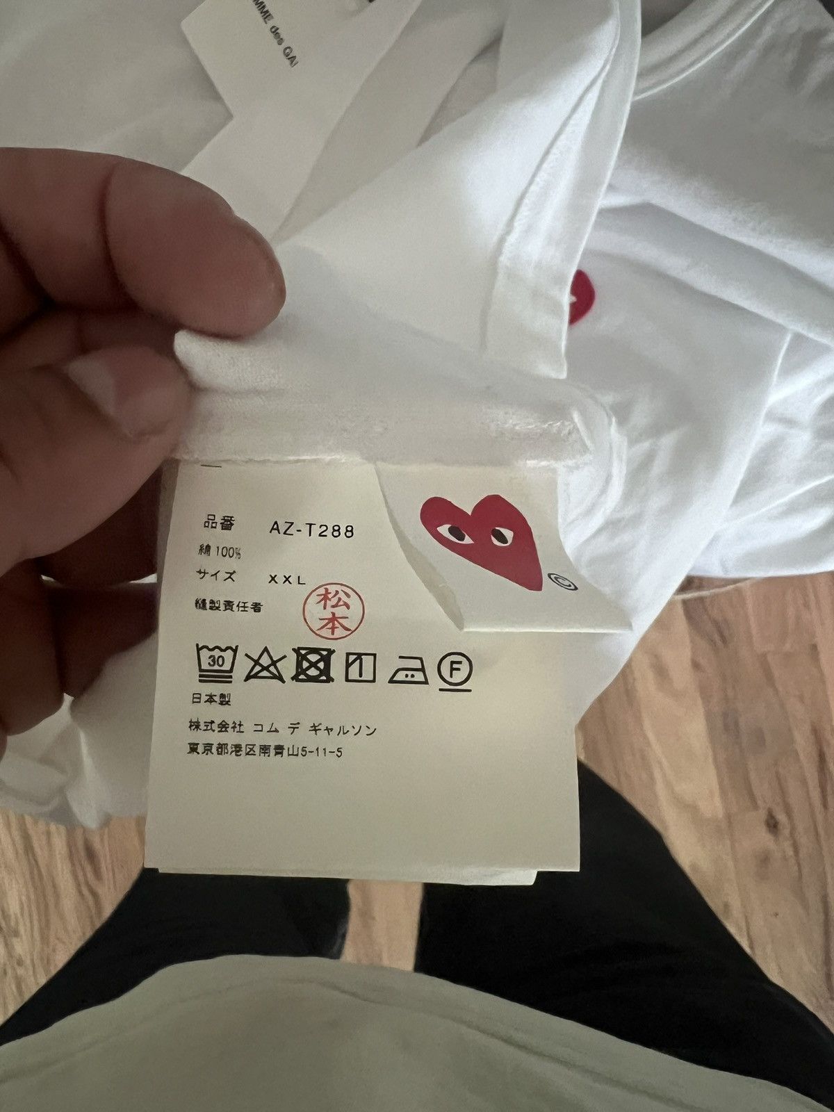 Comme des Garcons PLAY Comme des Garçons PLAY Heart Tee (XXL) Size US XXL / EU 58 / 5 - 5 Thumbnail
