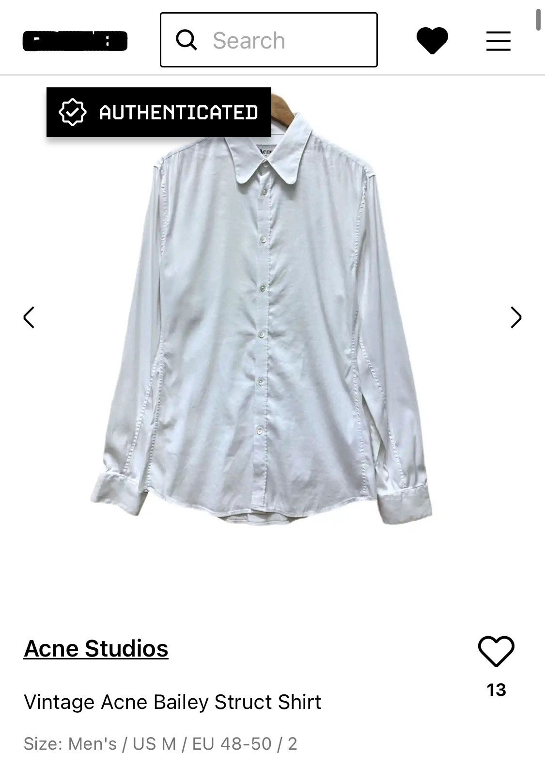 Acne Studios Vintage Acne Bailey Struct Shirt Size US M / EU 48-50 / 2 - 2 Thumbnail