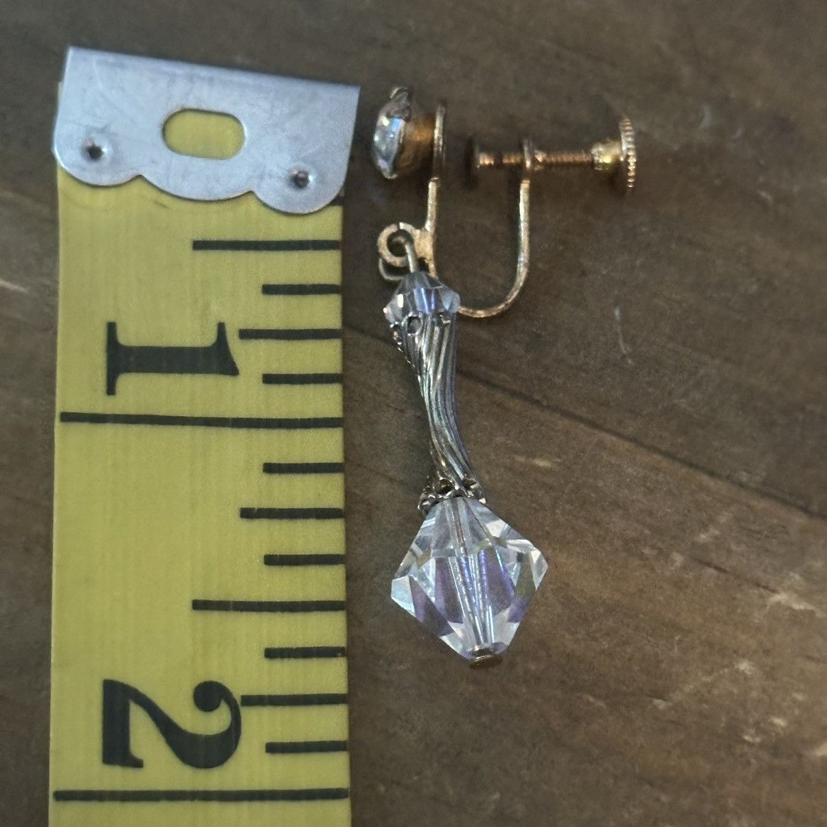 Vintage Vintage Aurora Borealis crystal screw back dangle earrings Size ONE SIZE - 5 Thumbnail