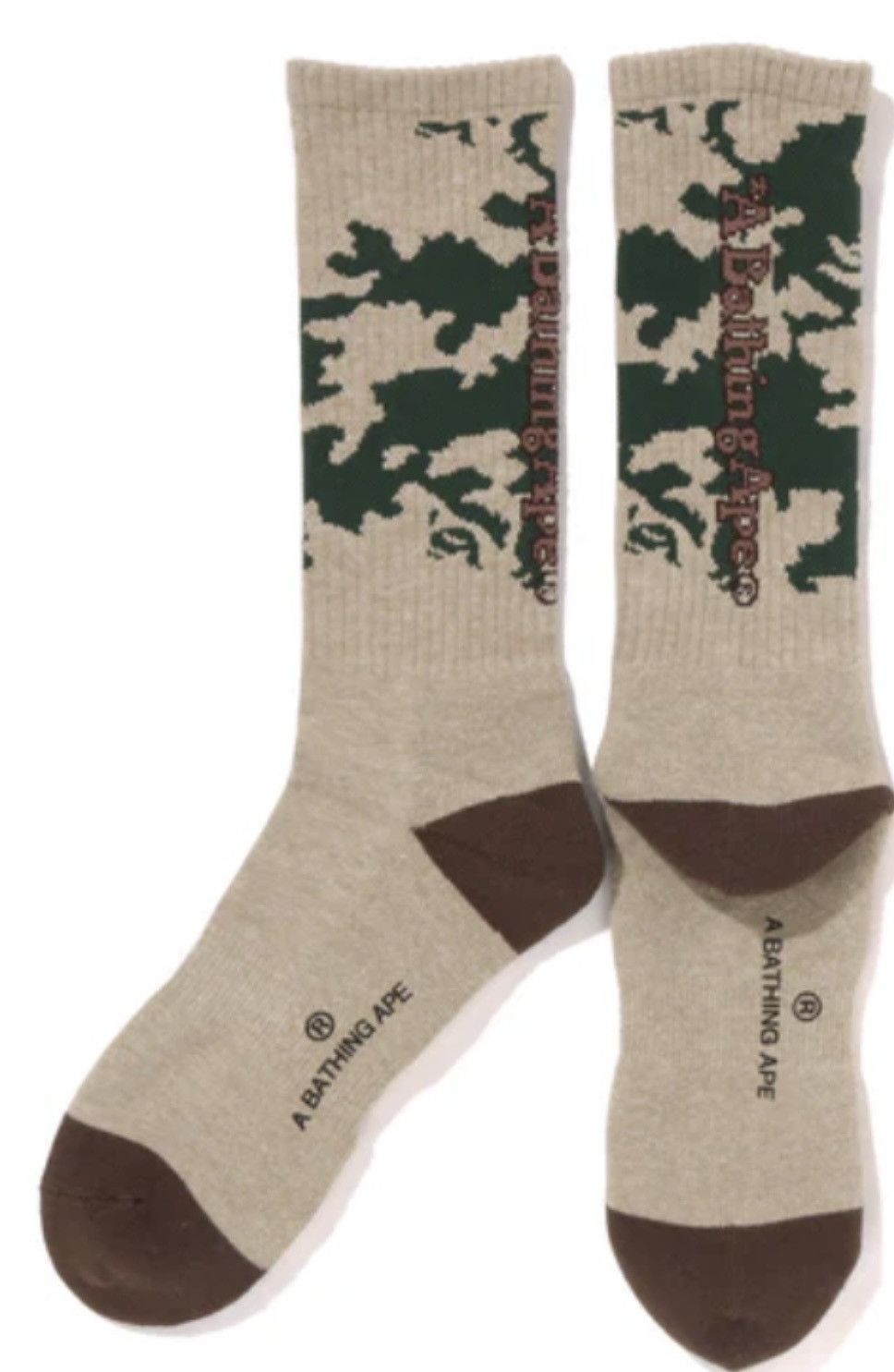 Bape BAPE Woodland Camo Crew Socks (Olive Drab) | A Bathing Ape Size ONE SIZE - 5 Thumbnail