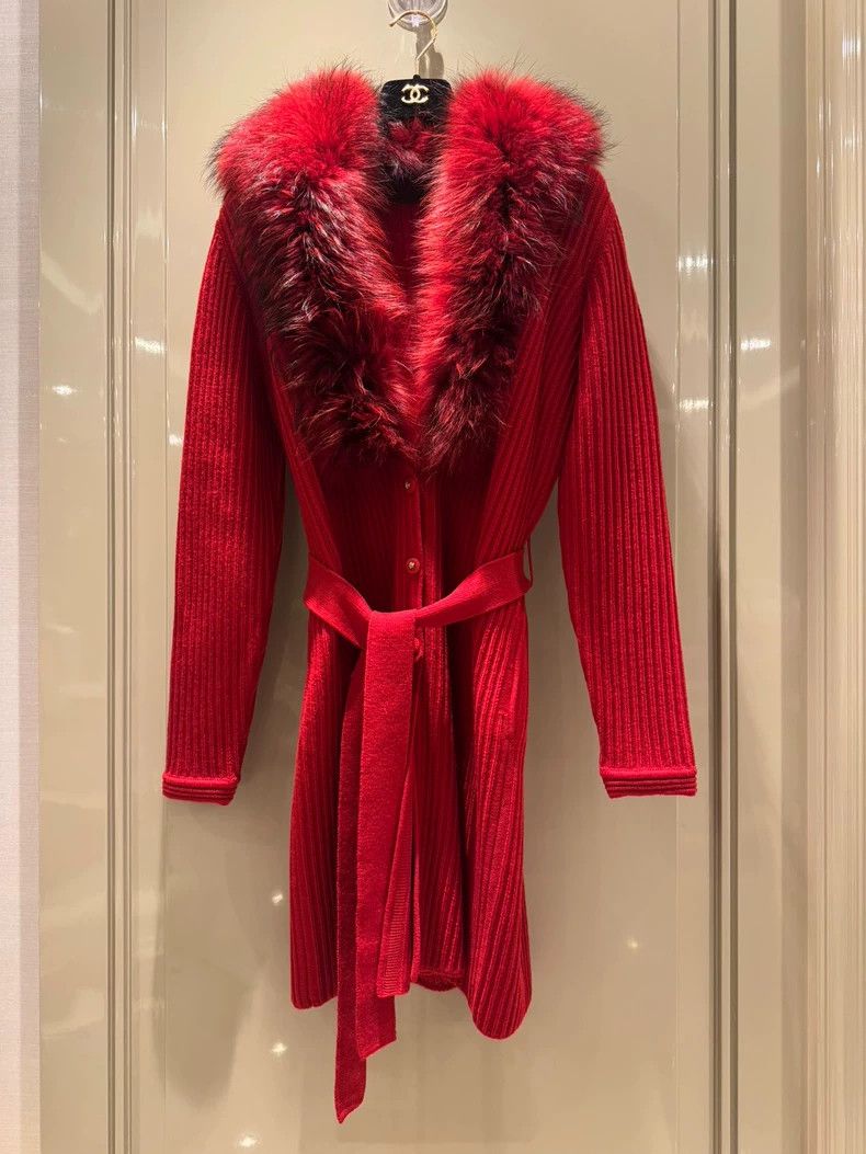Versace Versace Big red fox fur knitted coat Size M / US 6-8 / IT 42-44 - 1 Thumbnail